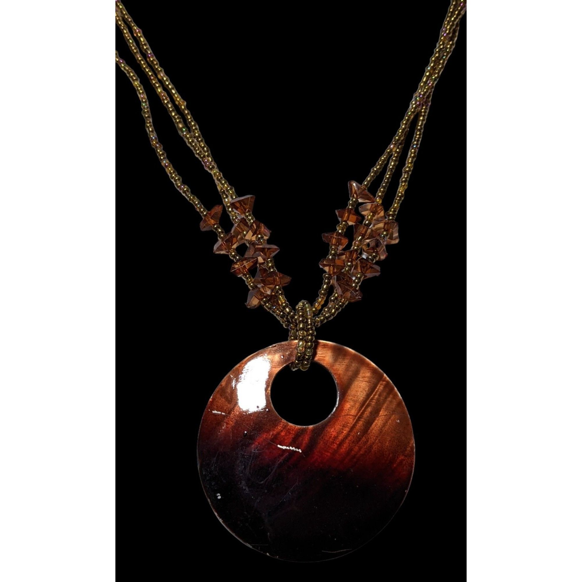 Other Mermaidcore Brown Beaded Shell Pendant Necklace Size ONE SIZE - 2 Thumbnail