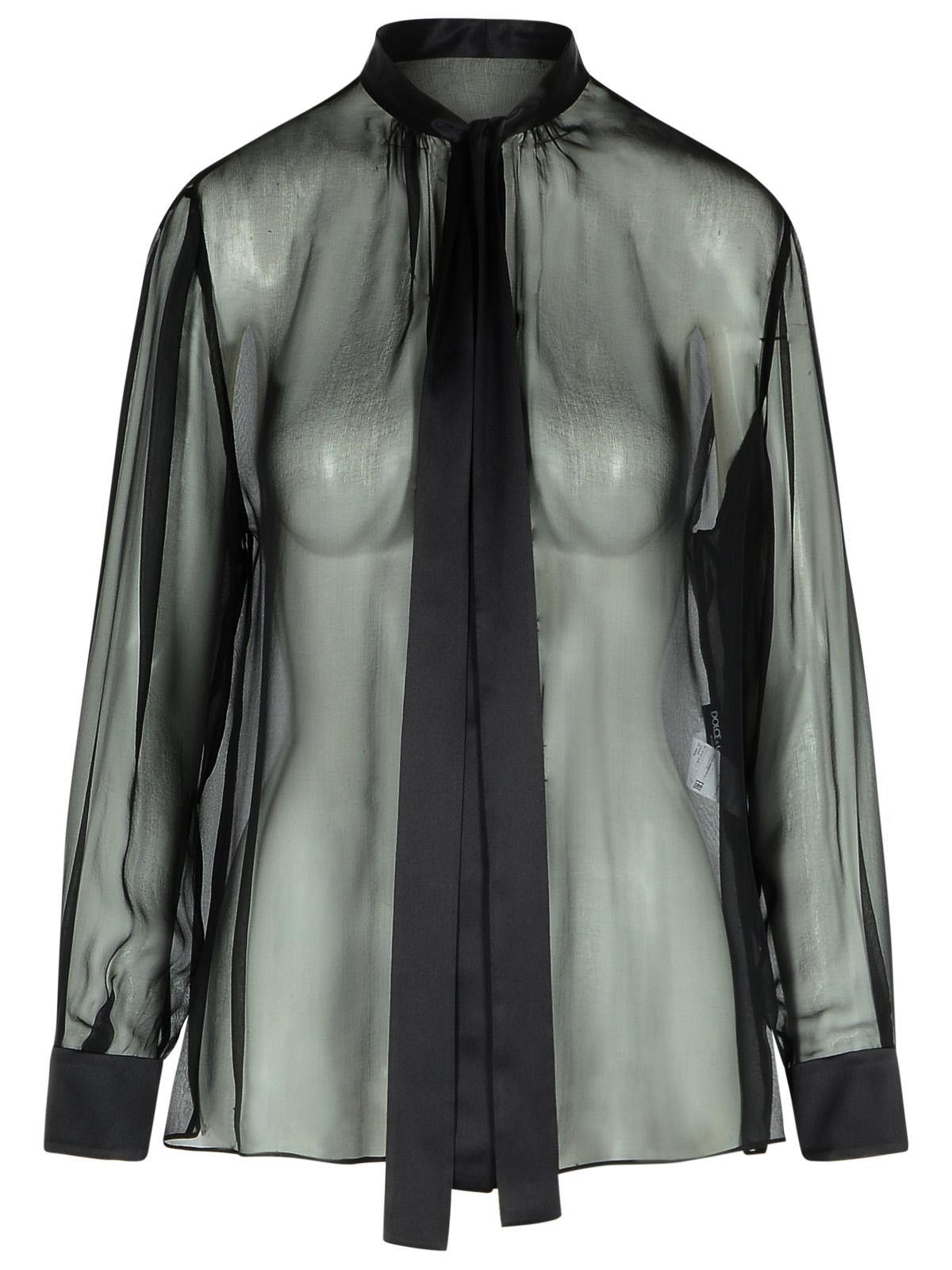 Dolce & Gabbana DOLCE & GABBANA Black Silk Shirt Size M / US 6-8 / IT 42-44 - 1 Thumbnail