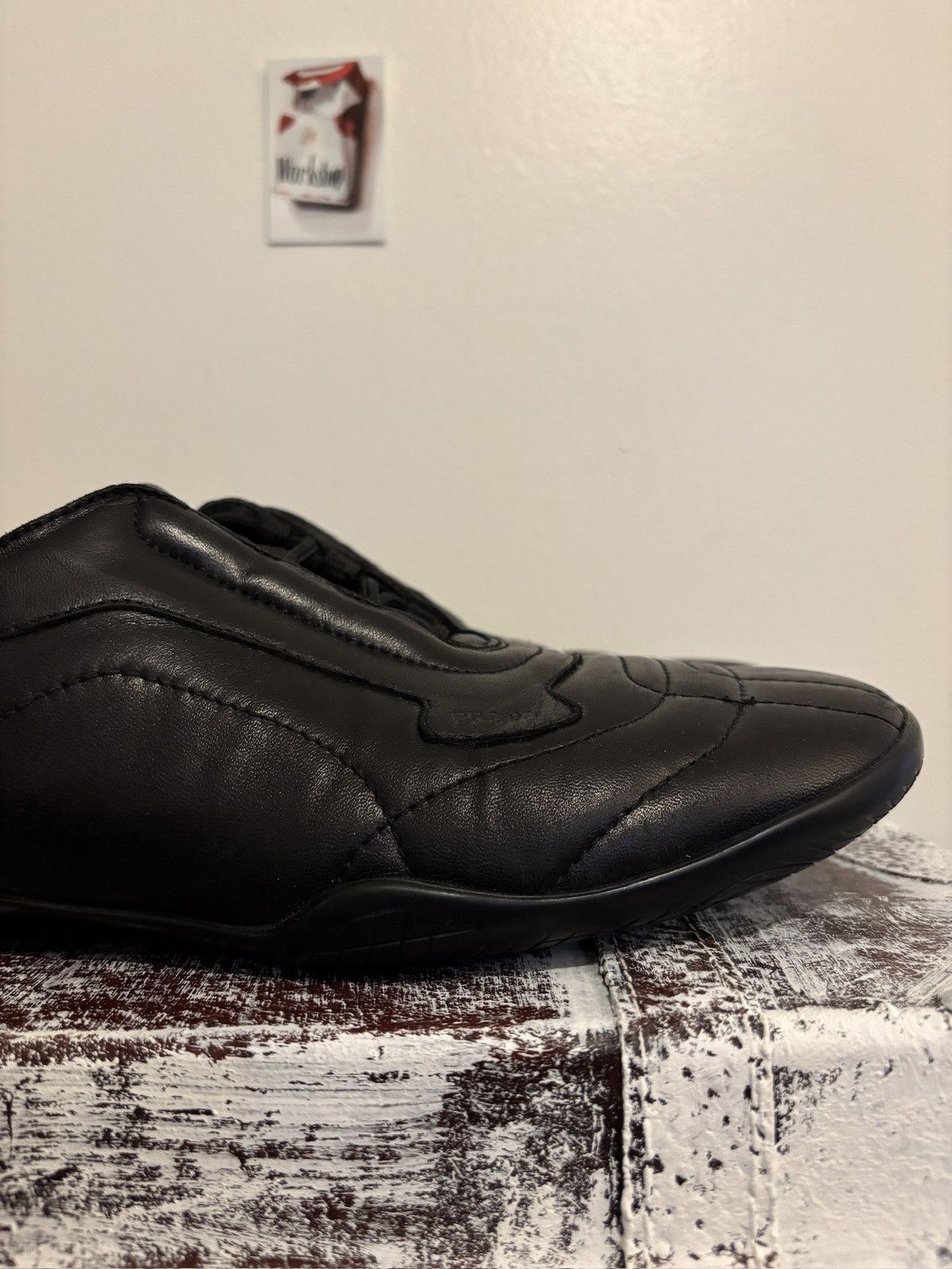 Prada Prada s/s2000 Square Toe Leather Luxury Trainers (damaged) Size US 12 / EU 45 - 11 Thumbnail