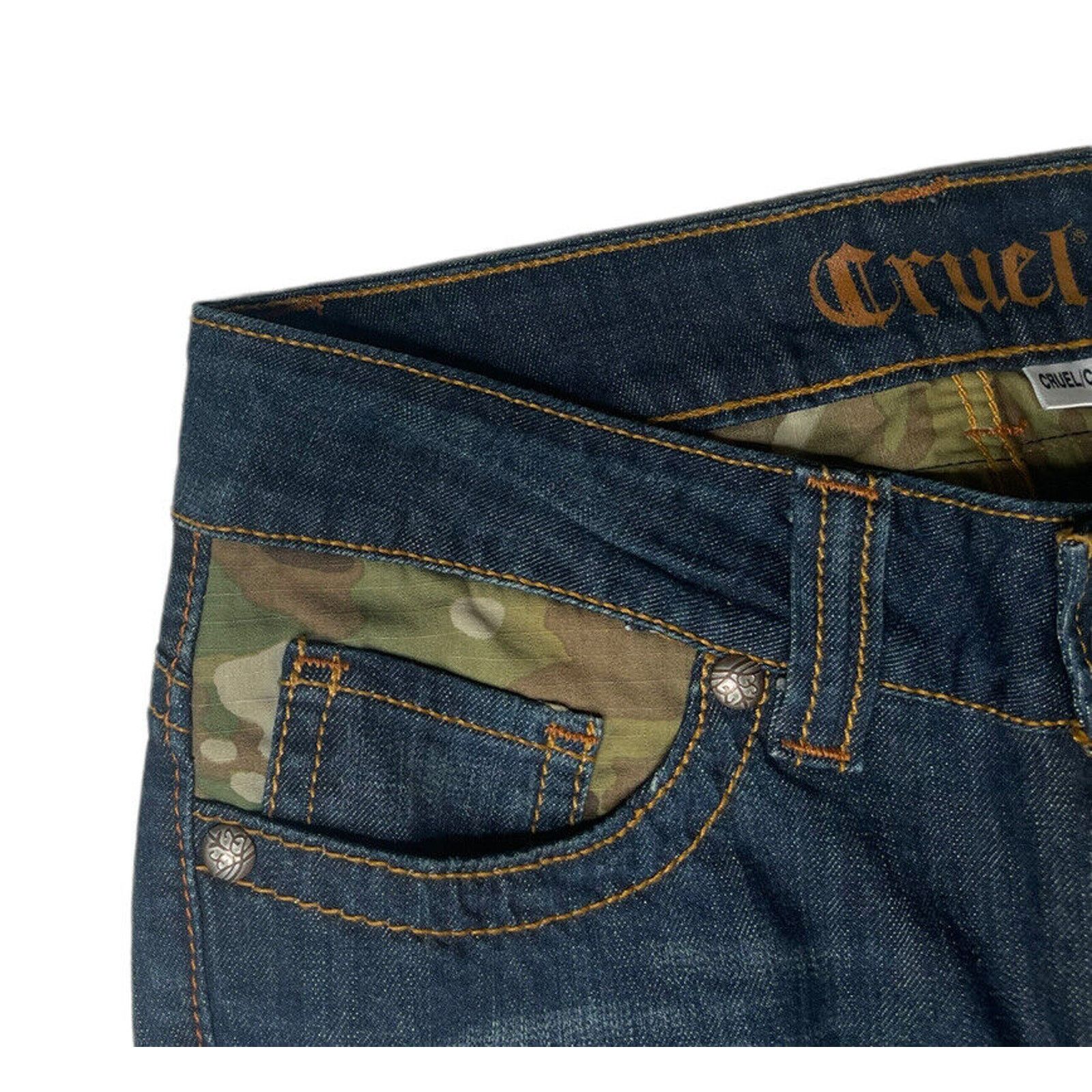 Other CRUEL CAMRYN Camo Stud Dark Low Rise Boot Cut Stretch Sz 5S Size 30" / US 8 / IT 44 - 4 Thumbnail