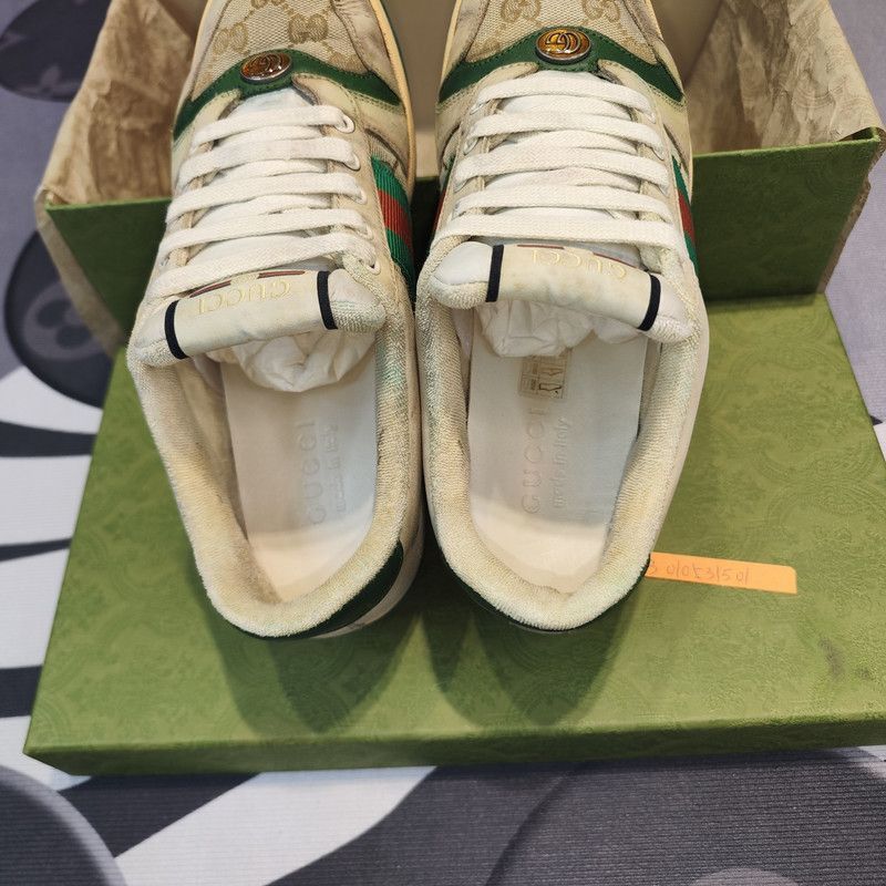 Gucci Gucci Screener Vintage Green Leather Sneakers - Size US 8.5 / EU 41-42 - 2 Thumbnail