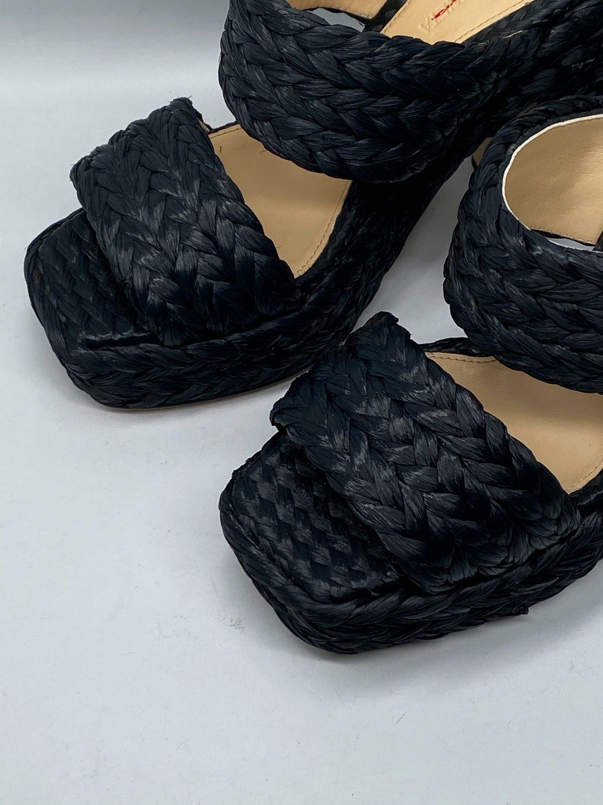 Bottega Veneta Bottega Veneta Weave Black Raffia Platform Sandals size 37 Size US 7 / IT 37 - 4 Thumbnail