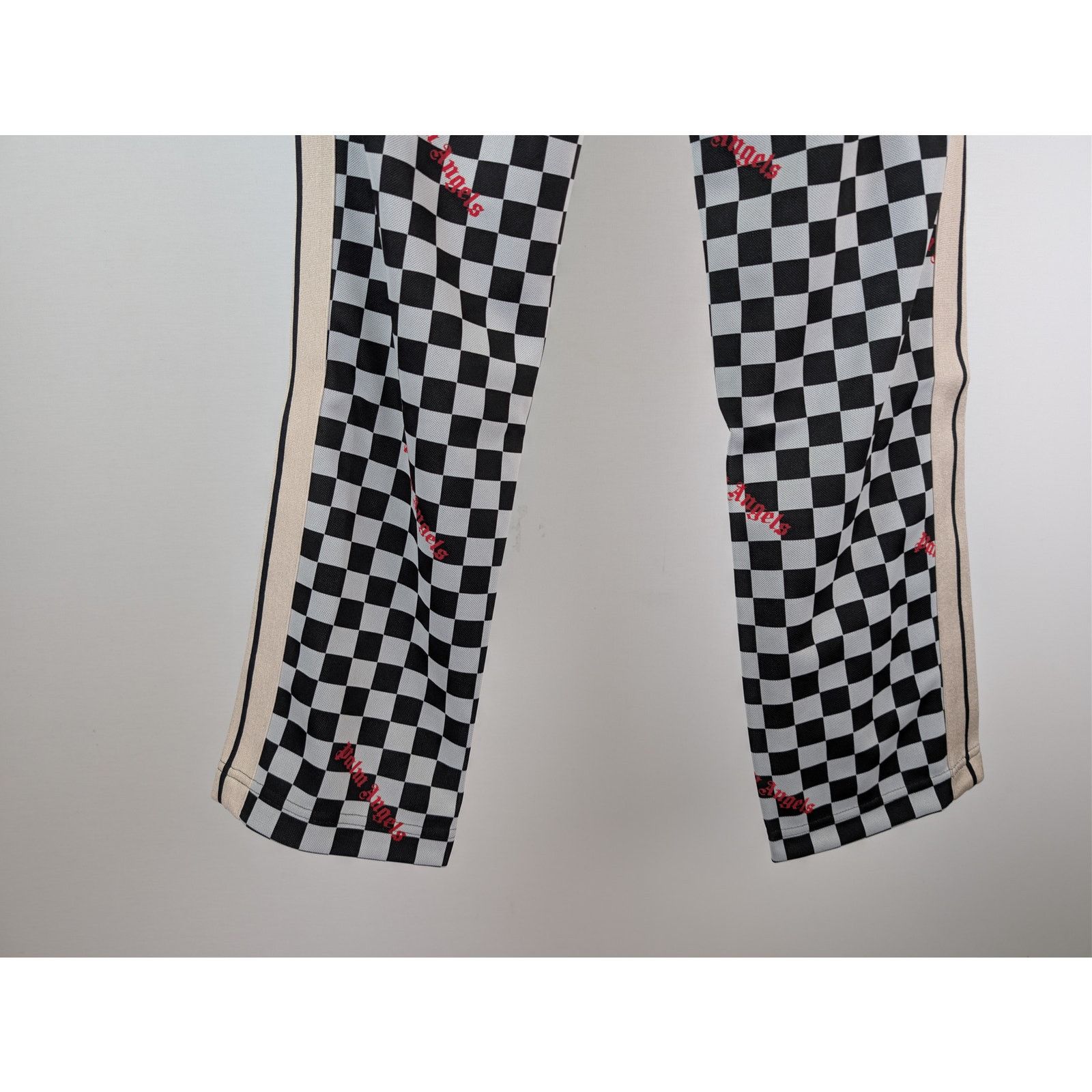 Palm Angels o1rshd1 Jacquard Damier Classic Track Pants in Black / Red Size US 32 / EU 48 - 13 Thumbnail