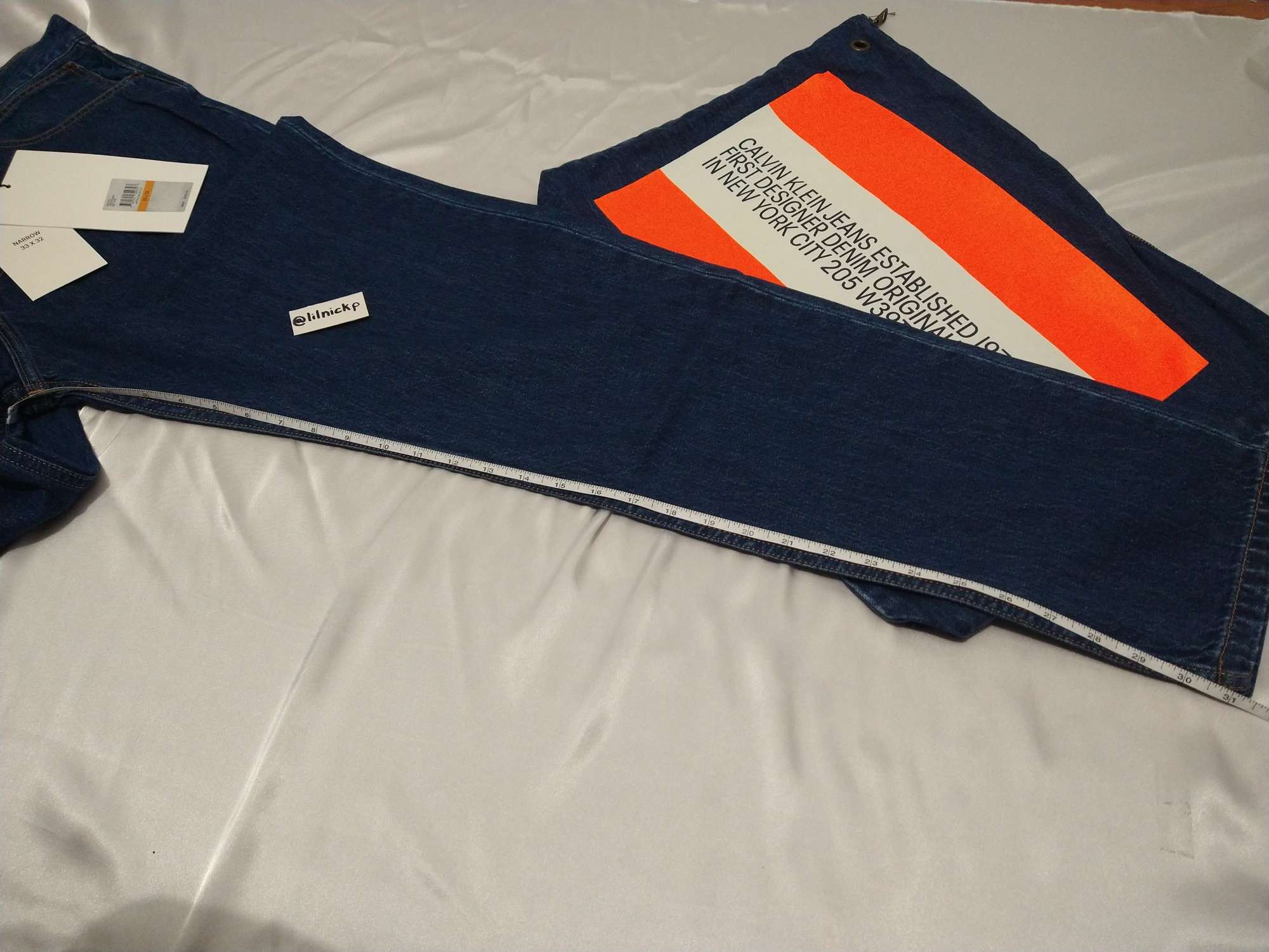 Calvin Klein 205W39NYC EST. 1978 Narrow Leg Apollo Blue Jeans Size US 33 - 5 Thumbnail
