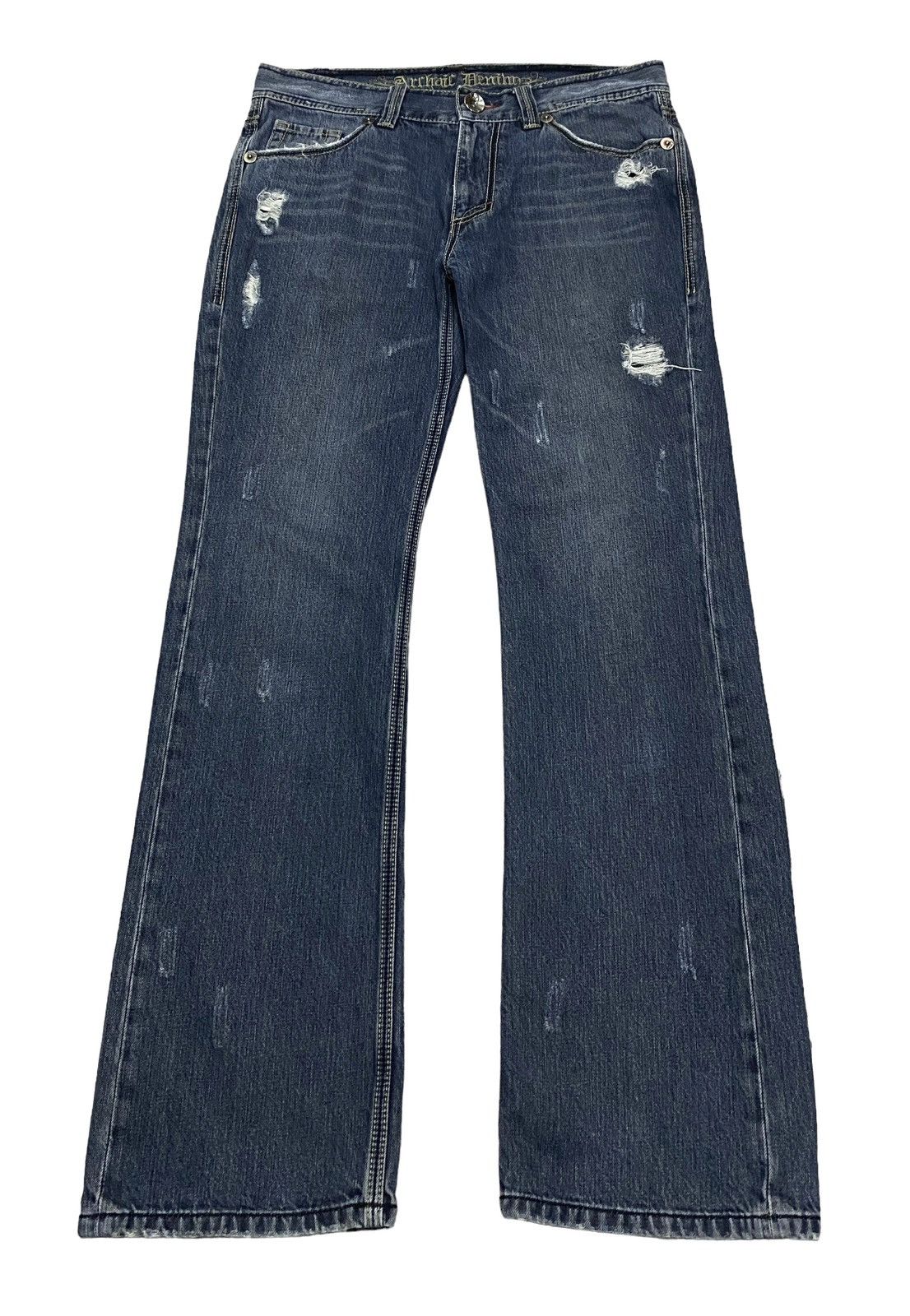 14th Addiction × Japanese Brand × Le Grande Bleu (L.G.B.) Very Rare Design Vintage Brand Archair Denim Jeans 2000s Size US 34 / EU 50 - 1 Thumbnail