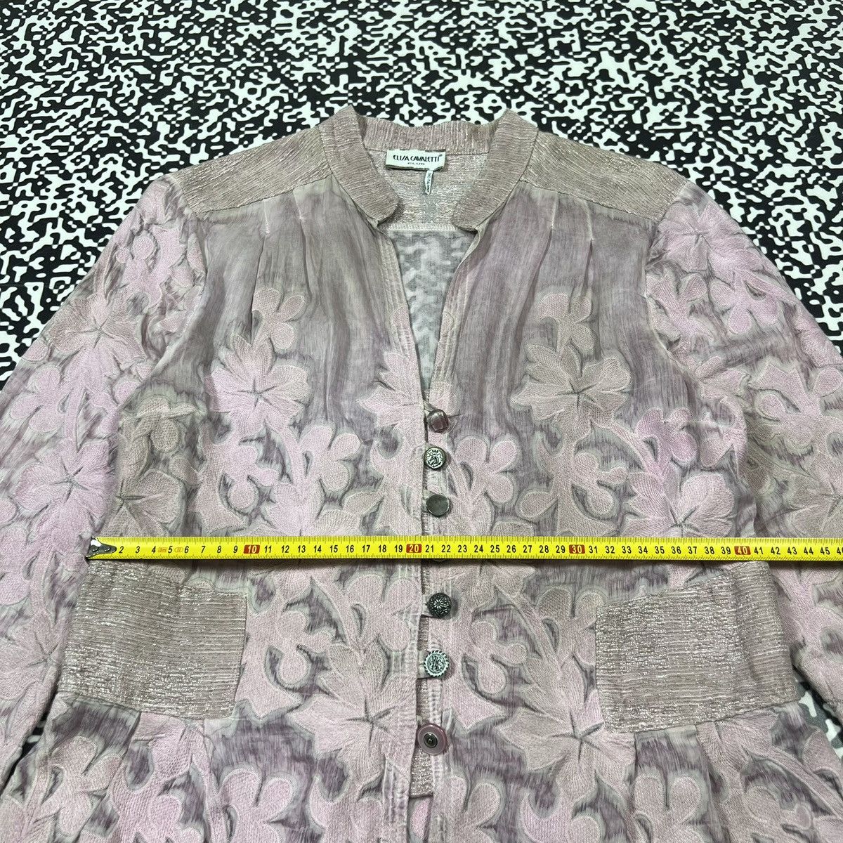 Elisa Cavaletti Vintage Y2K Elisa Cavaletti Silk Linen Luxury Floral Blazer Size M / US 6-8 / IT 42-44 - 23 Thumbnail