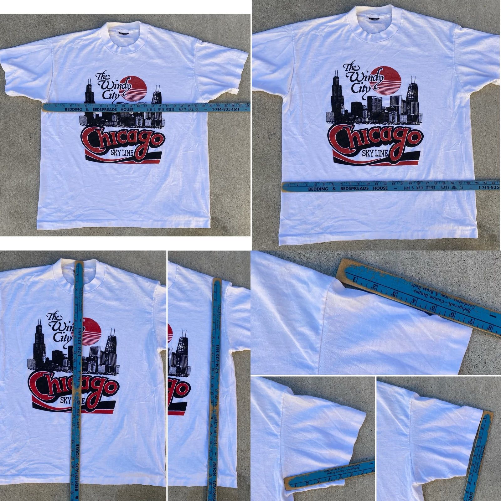 Vintage VINTAGE Chicago Windy City Skyline T-Shirt Made In USA 90s XL White Cotton Blend 50/50 Short Sleeve Crew Neck Men Mens 90s City Graphic Print Shirt Size US XL / EU 56 / 4 - 11 Thumbnail