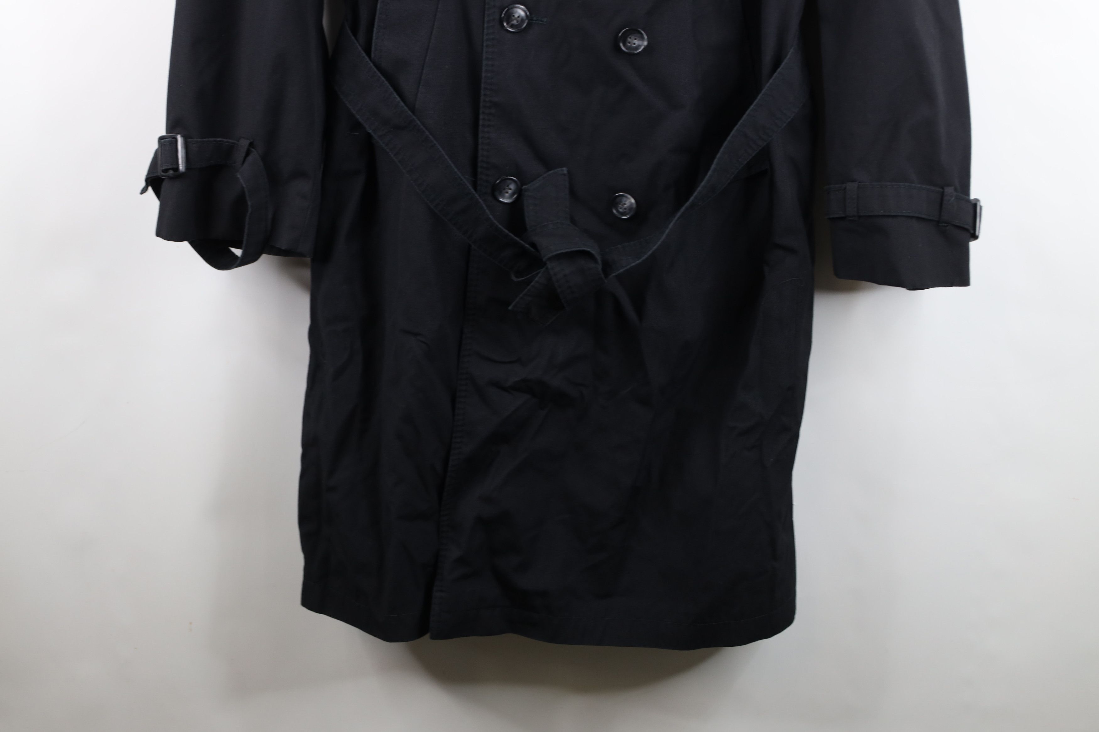 Vintage Vintage 70s Streetwear Belted Trench Coat Jacket Black Size US XL / EU 56 / 4 - 3 Thumbnail