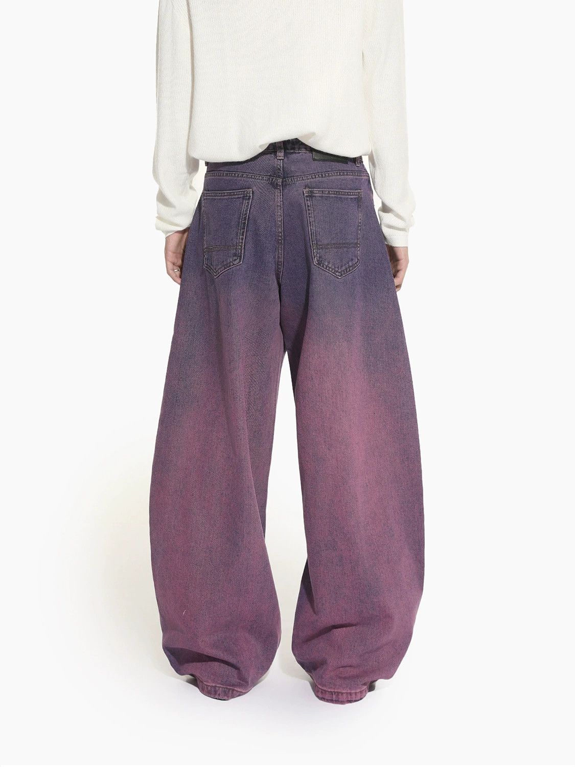 Vintage American high street men's purple retro loose scimitar jeans Size US 32 / EU 48 - 5 Thumbnail