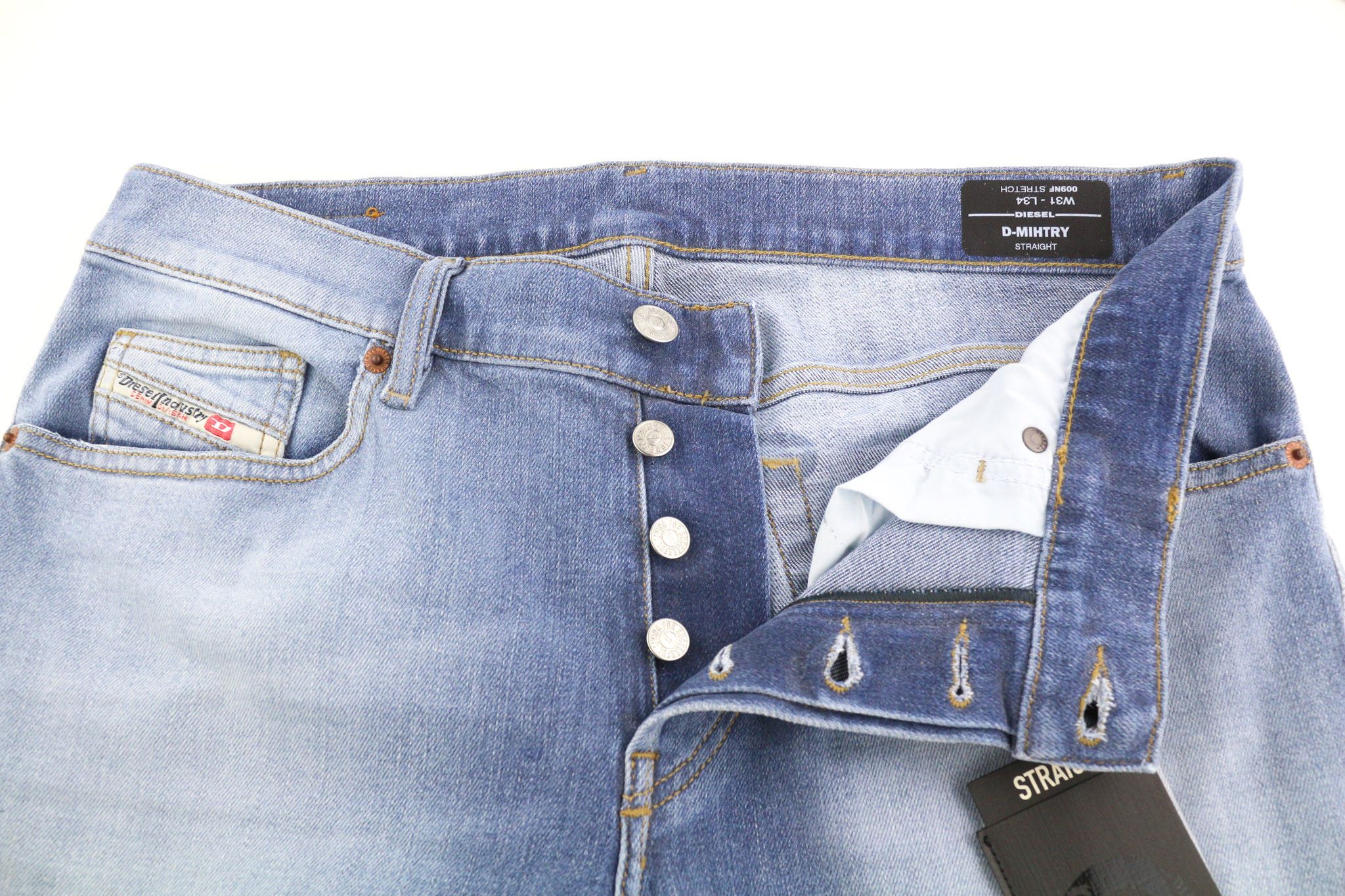 Diesel D-MIHTRY 009NF W31/L34 Straight Stretch Jeans 40183 Size US 31 - 5 Thumbnail
