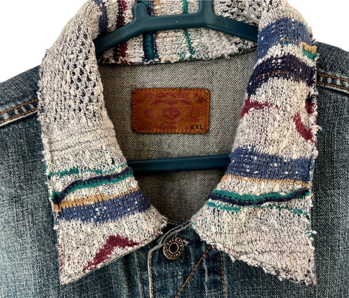 Energie Vintage 90s Energie Coogi Style Denim Jacket Made In Italy Size US XL / EU 56 / 4 - 7 Thumbnail