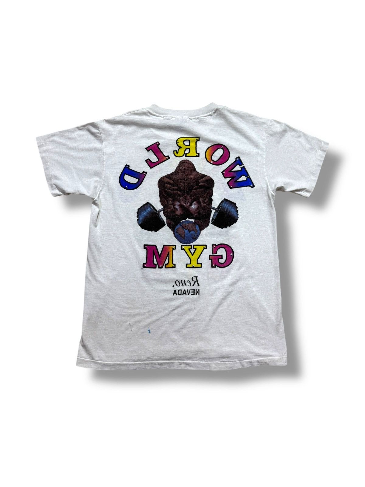 Vintage *RARE* VINTAGE 90s WORLD GYM TEE RENO NEVADA GORILLA Size US M / EU 48-50 / 2 - 6 Thumbnail