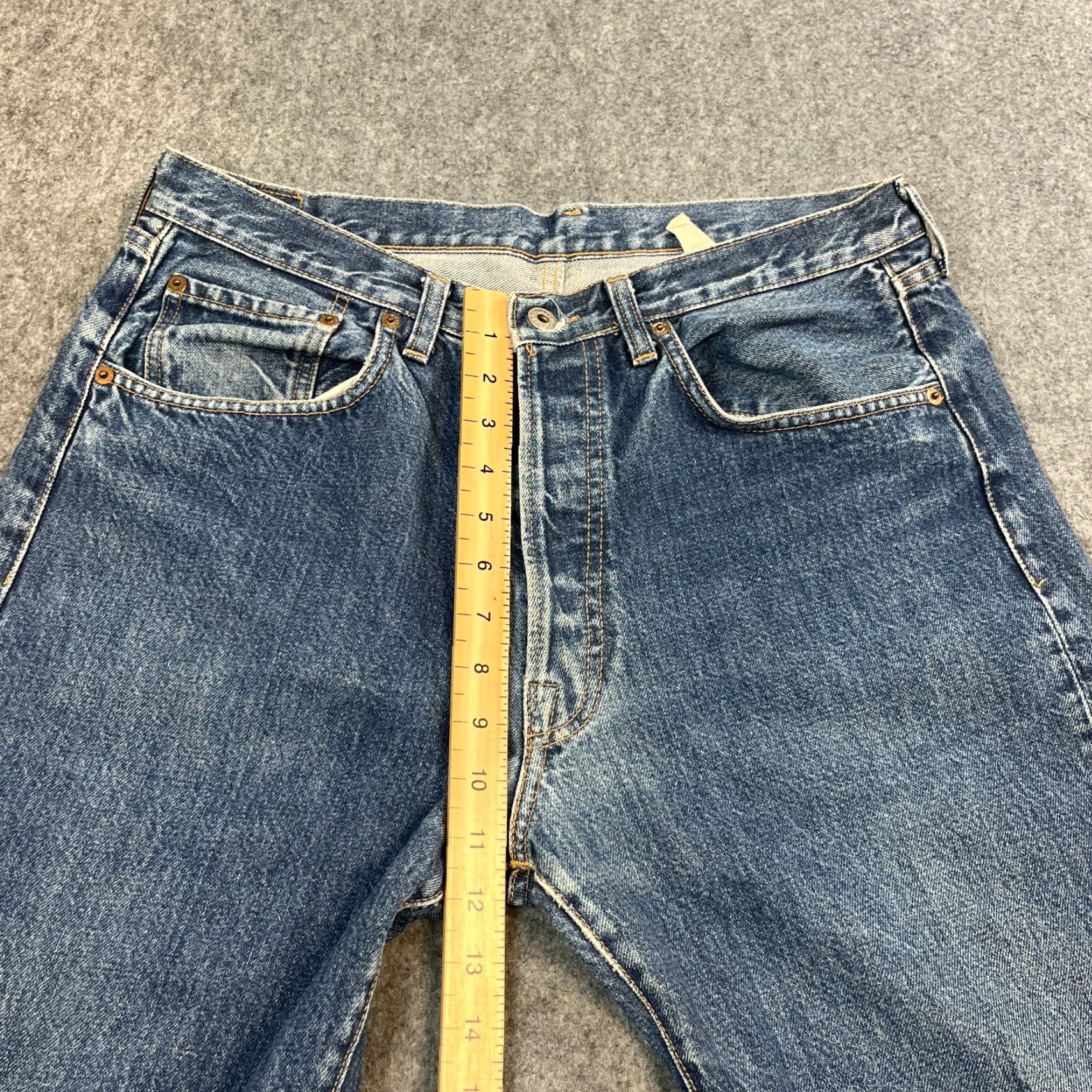 Replay Replay Jeans Relaxed Straight 32 Regular Mens Blue 100% Cotton Vintage Mid Wash Denim - 5-Pocket, Button Closure, Roomy Fit, Anbass, 34 Inside Leg Size US 32 / EU 48 - 5 Thumbnail