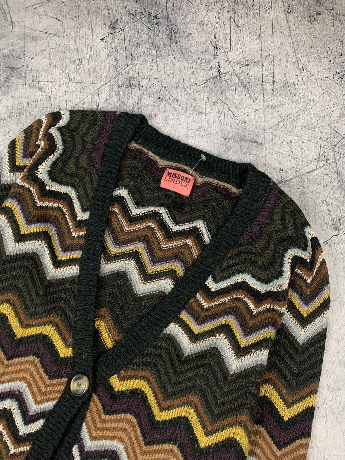 Missoni Missoni Lindex 3D Knit Cardigan Zig Zag Pattern Luxury Italy Size L / US 10 / IT 46 - 2 Thumbnail
