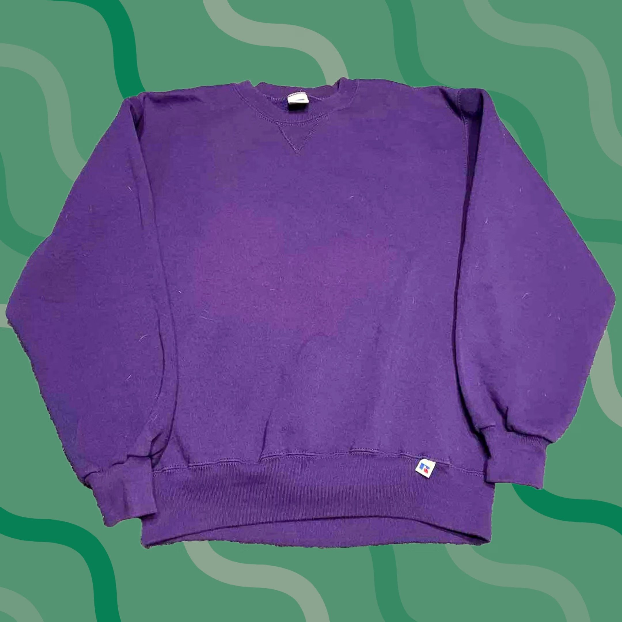 Russell Athletic VINTAGE Russell Athletic Sweatshirt Medium Purple Mens Sweatshirt 90s Grunge Punk Halloween Music Steampunk Cotton Polyester N1 Size US M / EU 48-50 / 2 - 1 Thumbnail