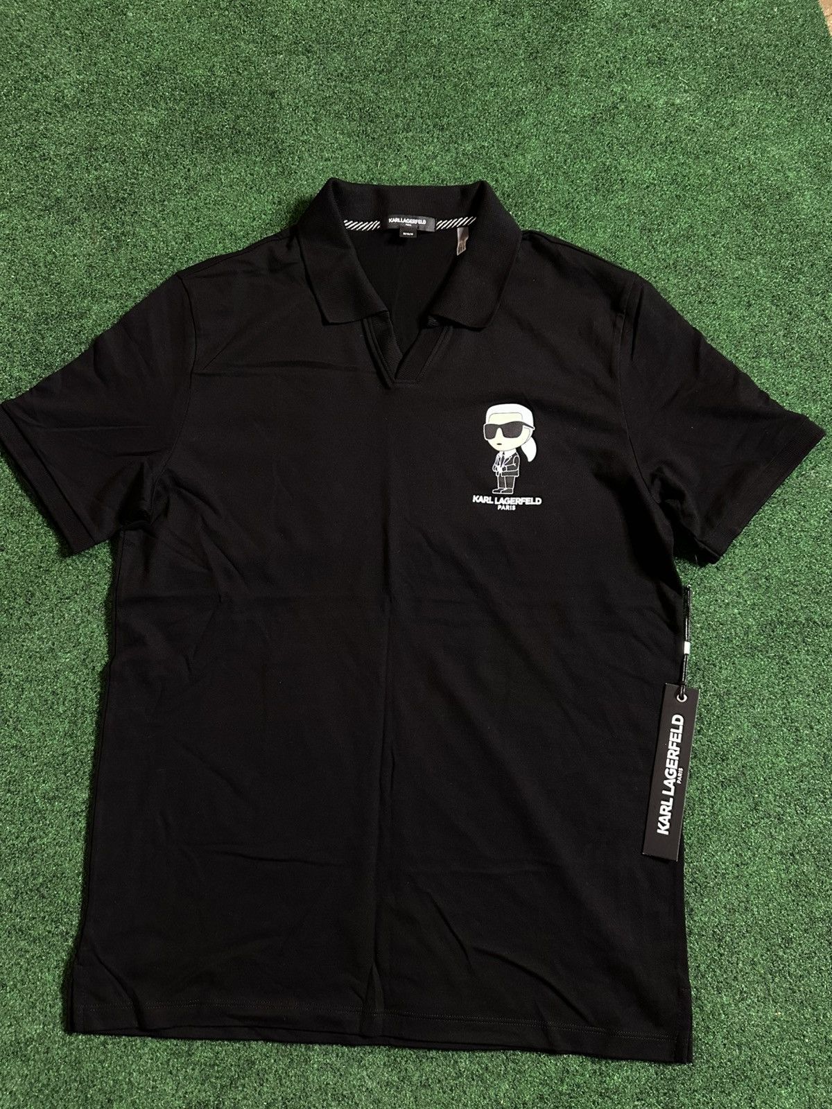 Designer Karl Lagerfeld “Black” Polo Size US M / EU 48-50 / 2 - 1 Thumbnail