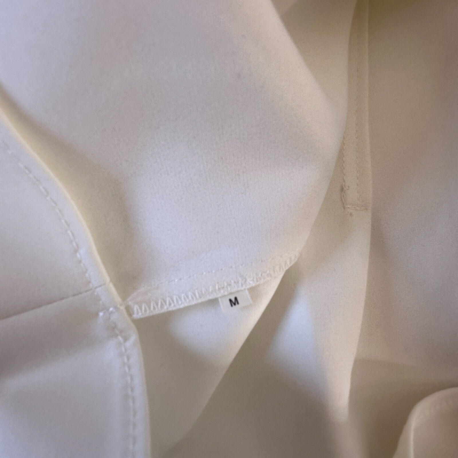 Other Cream VNeck Loop Button Balloon Pleated Cuff Sleeve Blouse M Size M / US 6-8 / IT 42-44 - 10 Thumbnail