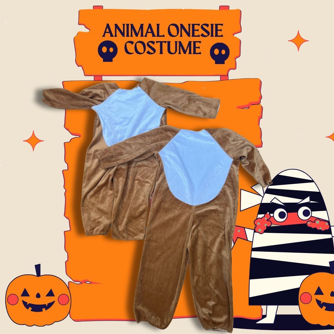Other Brown & Blue Fleece Animal Onesie Costume For Kids Hallowee Size US S / EU 44-46 / 1 - 1 Thumbnail