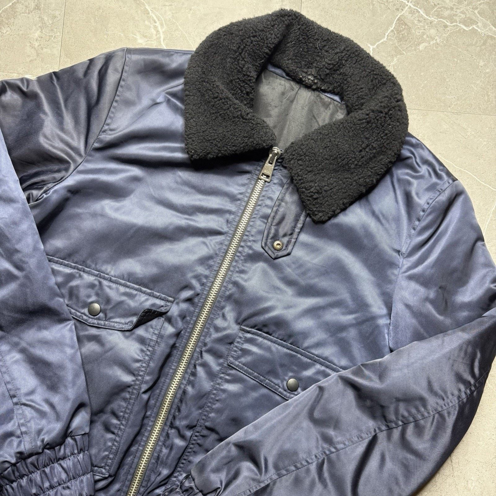 AMI Ami Alexandre Mattiussi Navy Blue Bomber Jacket Small Size US S / EU 44-46 / 1 - 1 Thumbnail