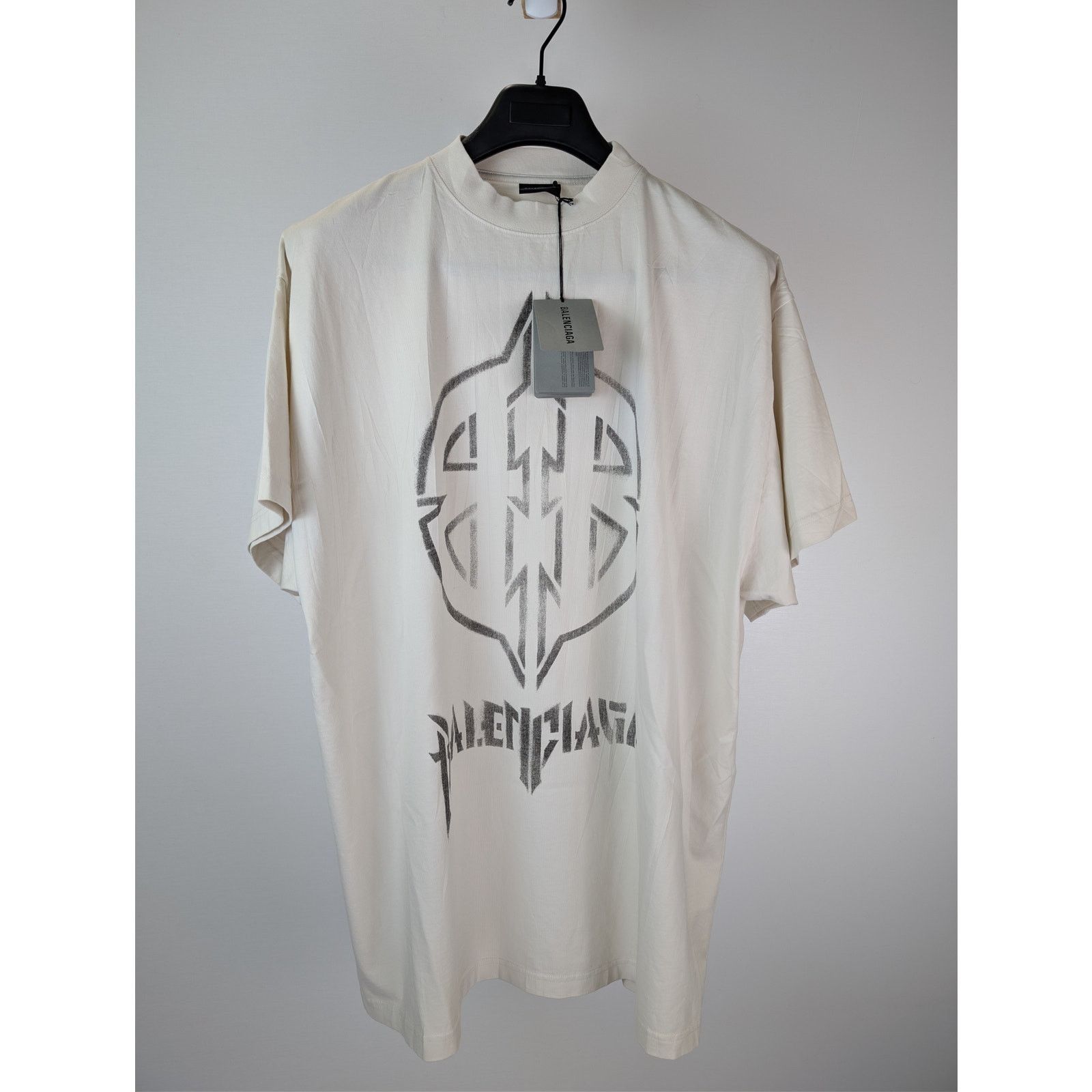Balenciaga o1rshd1 Metal BB Stencil Vintage Oversized Jersey T-Shirt Size US M / EU 48-50 / 2 - 2 Thumbnail