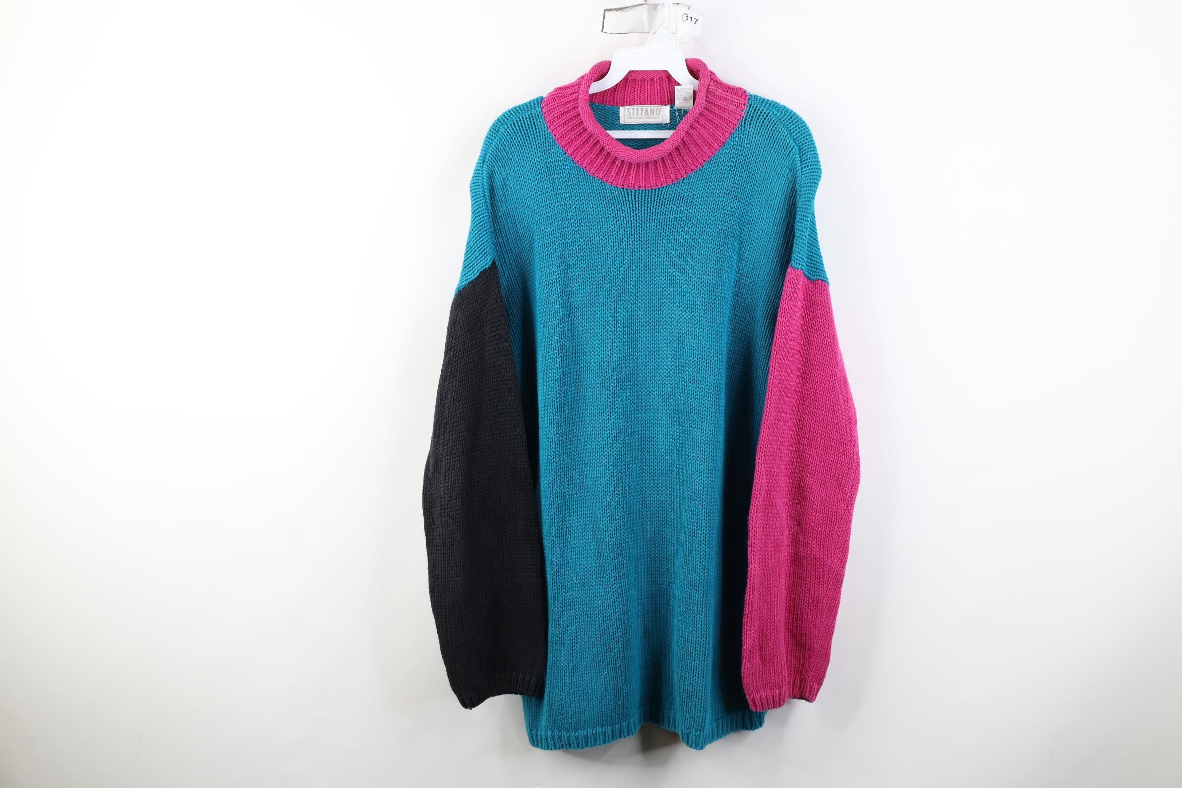 Vintage Vintage 90s Streetwear Block Marled Knit Tunic Sweater Size L / US 10 / IT 46 - 1 Thumbnail