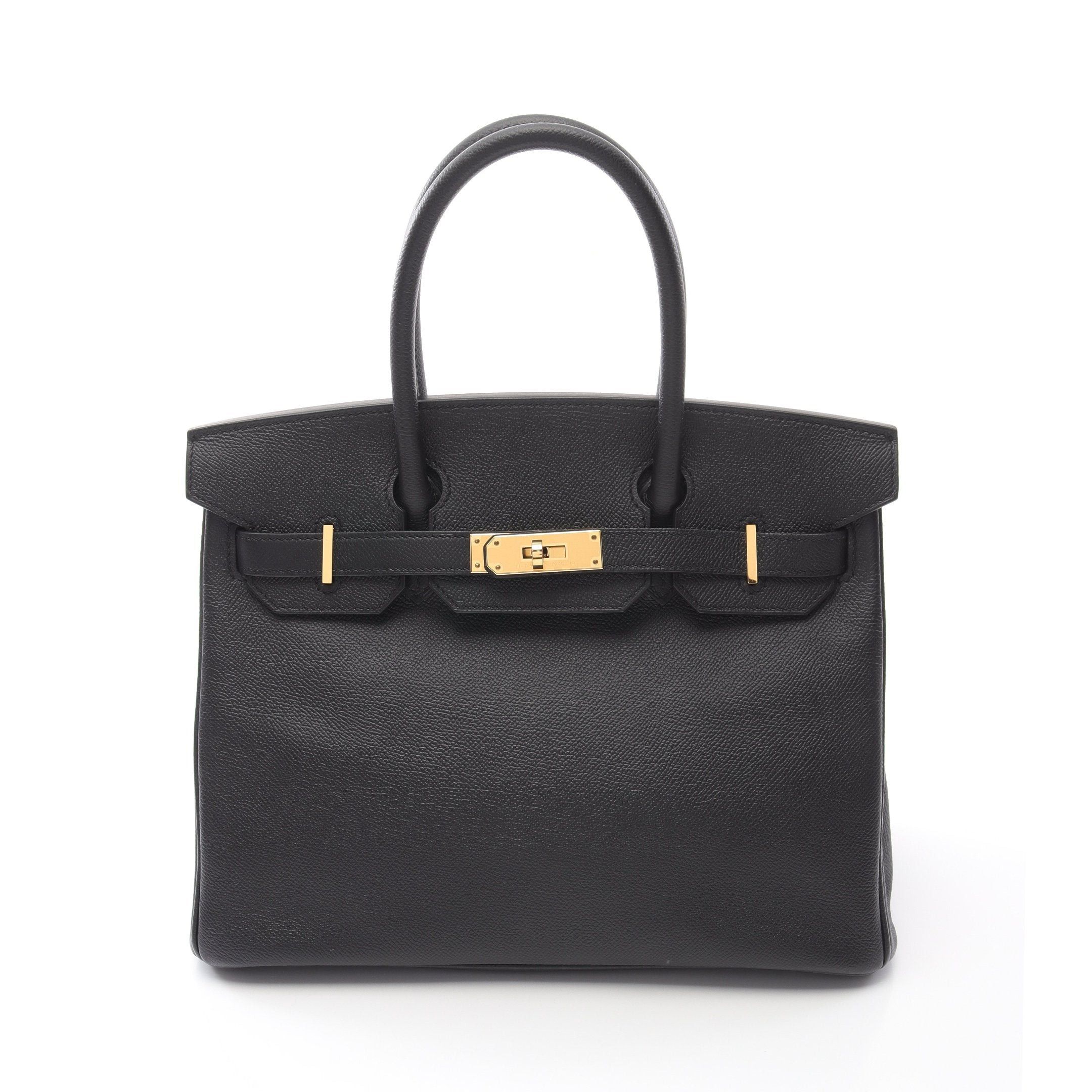 Hermes Birkin 30 Handbag Veau Epsom Black Gold Hardware Y Stamp