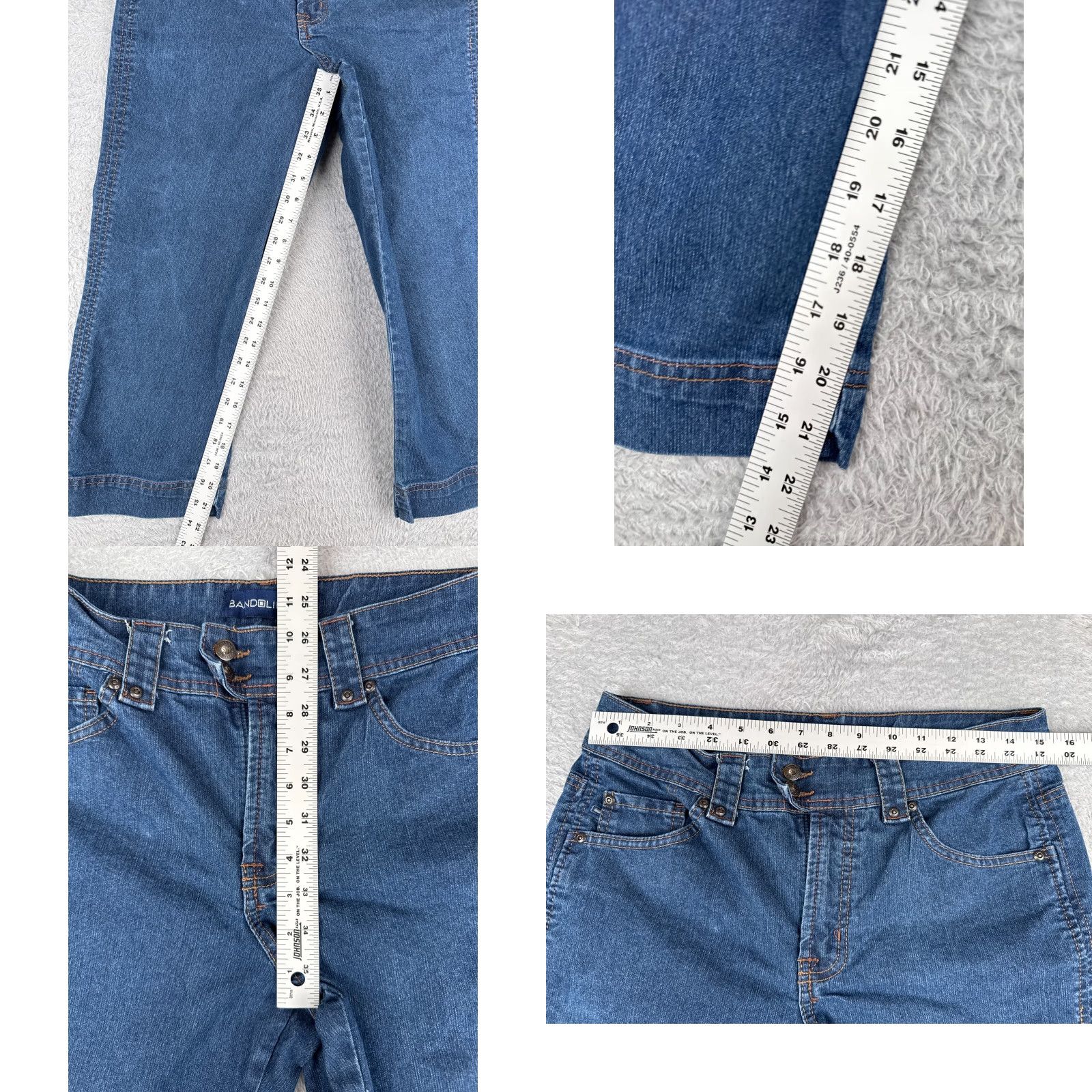 Vintage BandolinoBlu Jeans Womens 10 Blue Denim Capri Mid Rise 30x21 Cotton Blend 5-Pocket Design Size 32" / US 10 / IT 46 - 8 Thumbnail