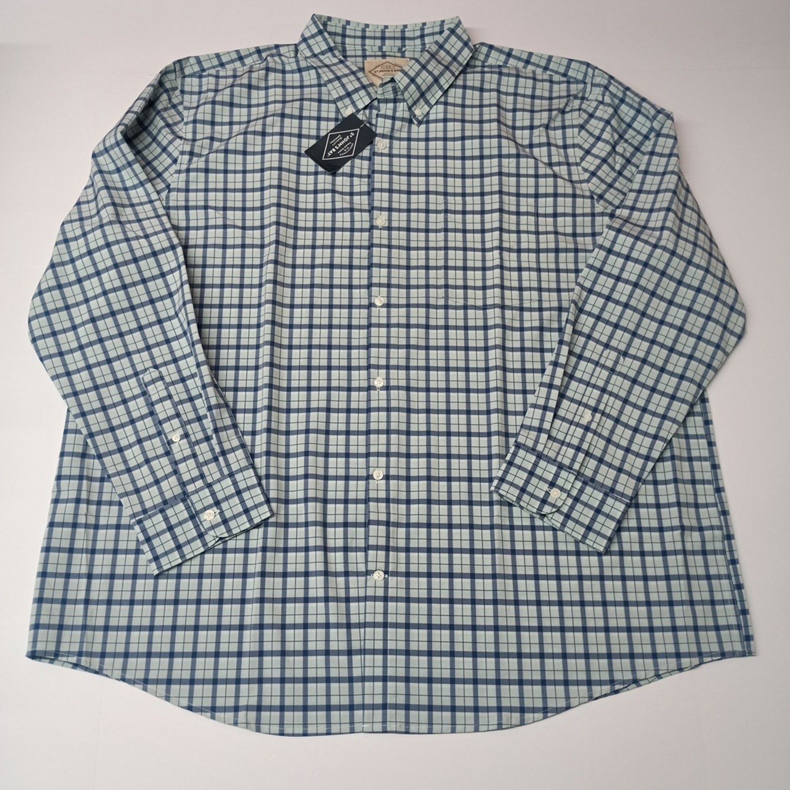 St. Johns Bay St John’s Bay Shirt Men's Size 2XL XXL Blue Haze Grid Check Size US XXL / EU 58 / 5 - 1 Thumbnail