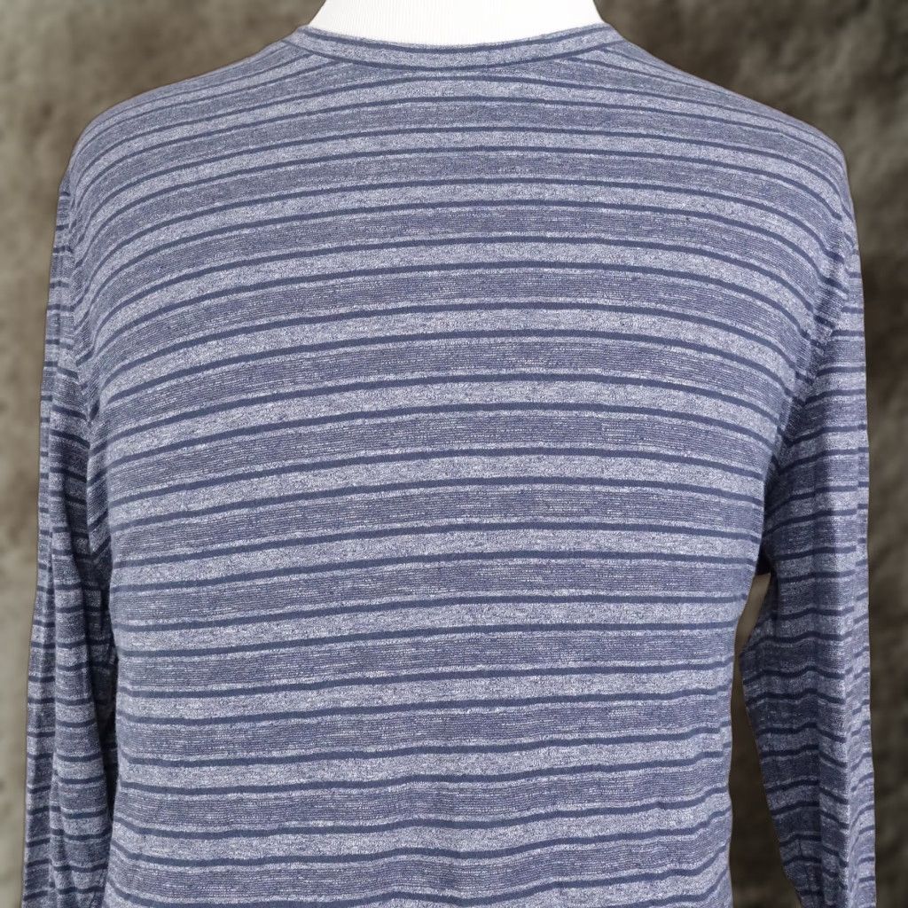 Joseph Abboud Joseph Abboud Shirt XL Blue Gray Soft Striped Long Sleeve Crewneck Tee Mens Size US XL / EU 56 / 4 - 1 Thumbnail