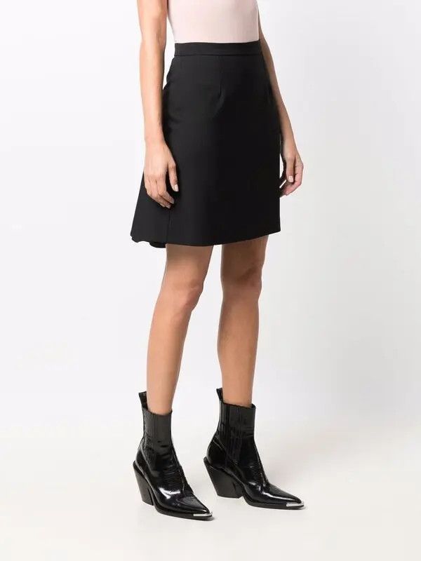 Alexander McQueen o1y0325 Mini Skirt in Black Size 26" / US 2 / IT 38 - 2 Thumbnail