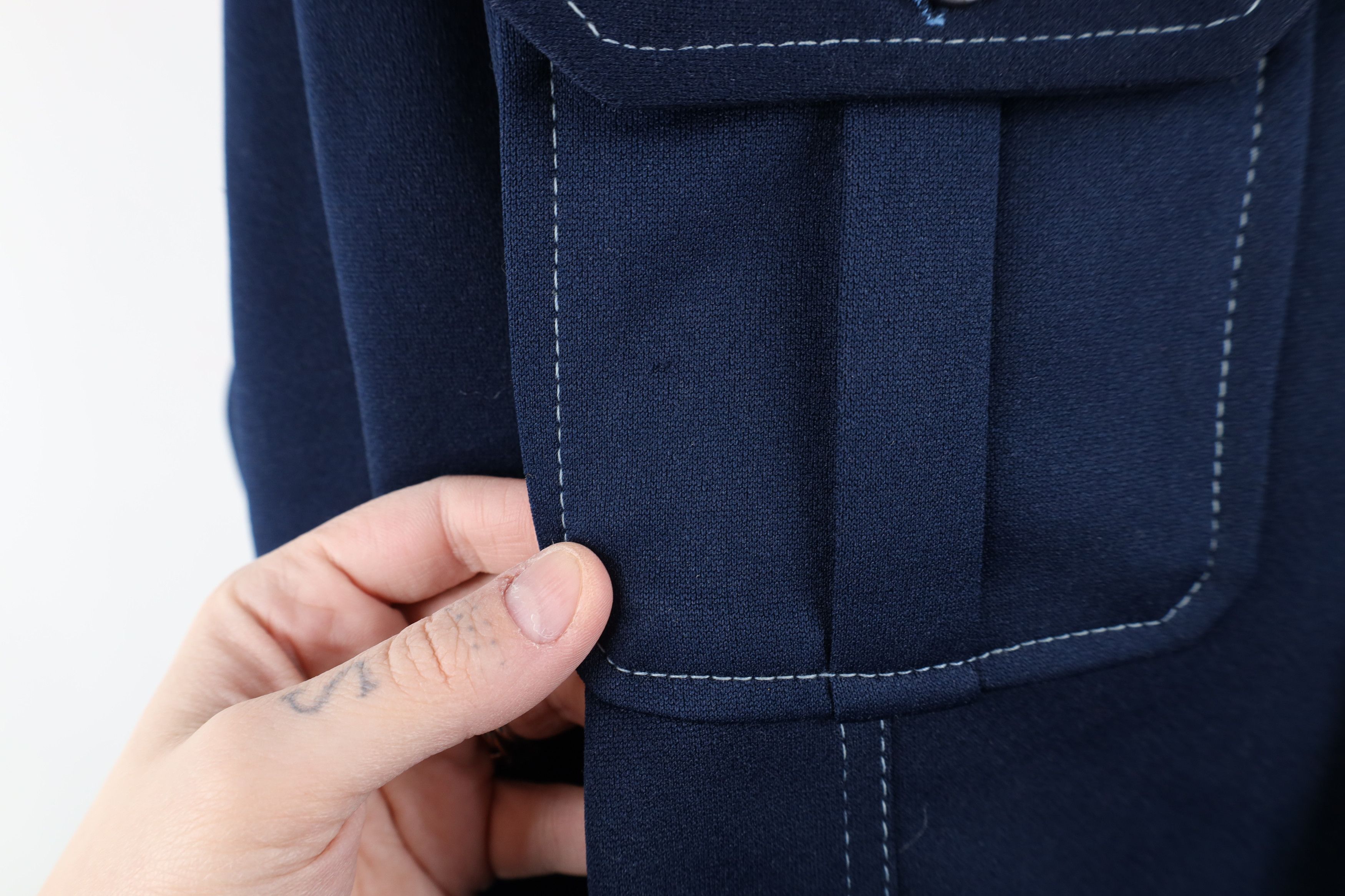 Vintage × Wrangler Vintage 70s Wrangler Knit Button Shirt Jacket Blue USA Size US XL / EU 56 / 4 - 7 Thumbnail