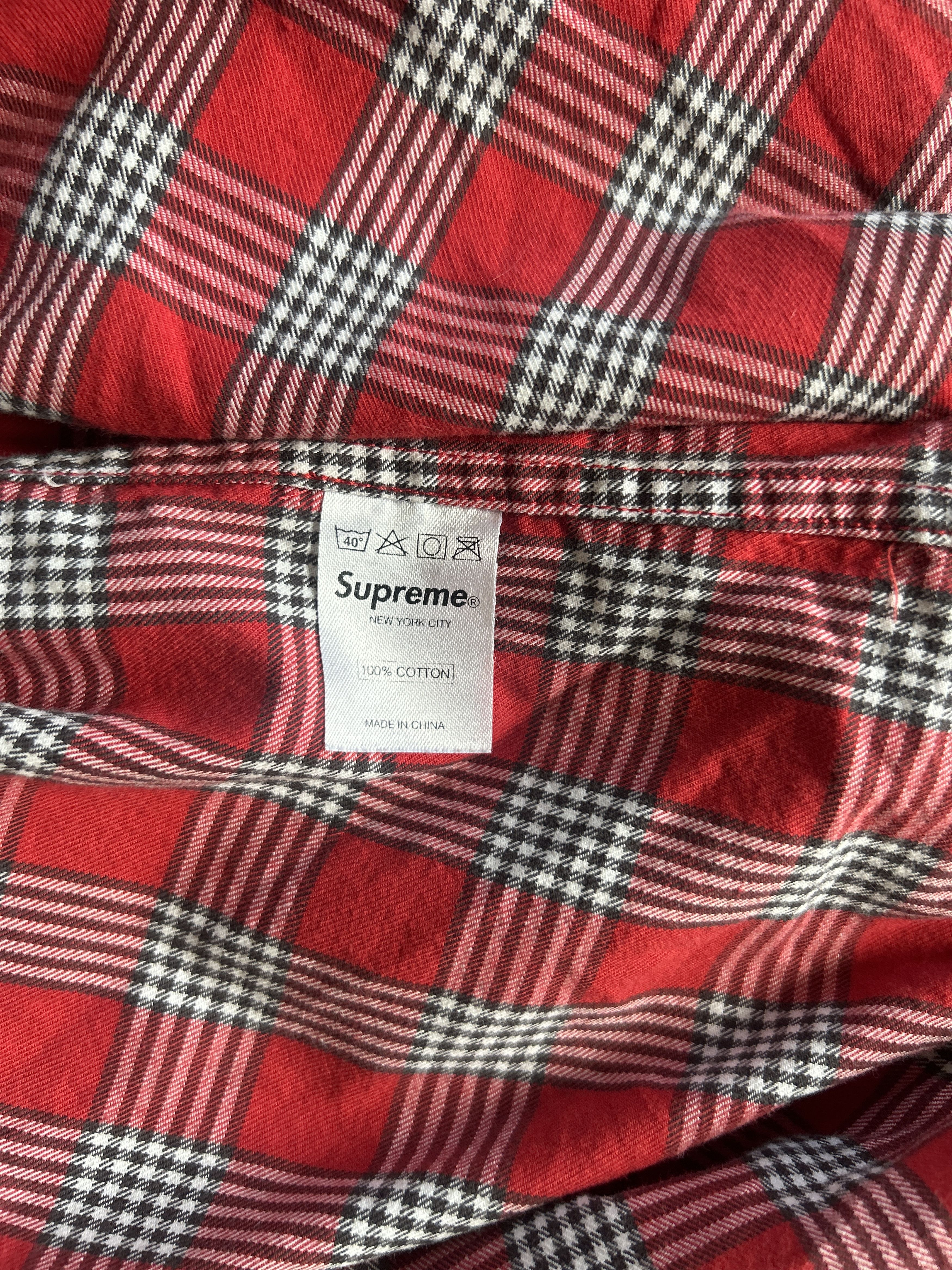 Supreme Red checks cotton button up Size US M / EU 48-50 / 2 - 7 Thumbnail