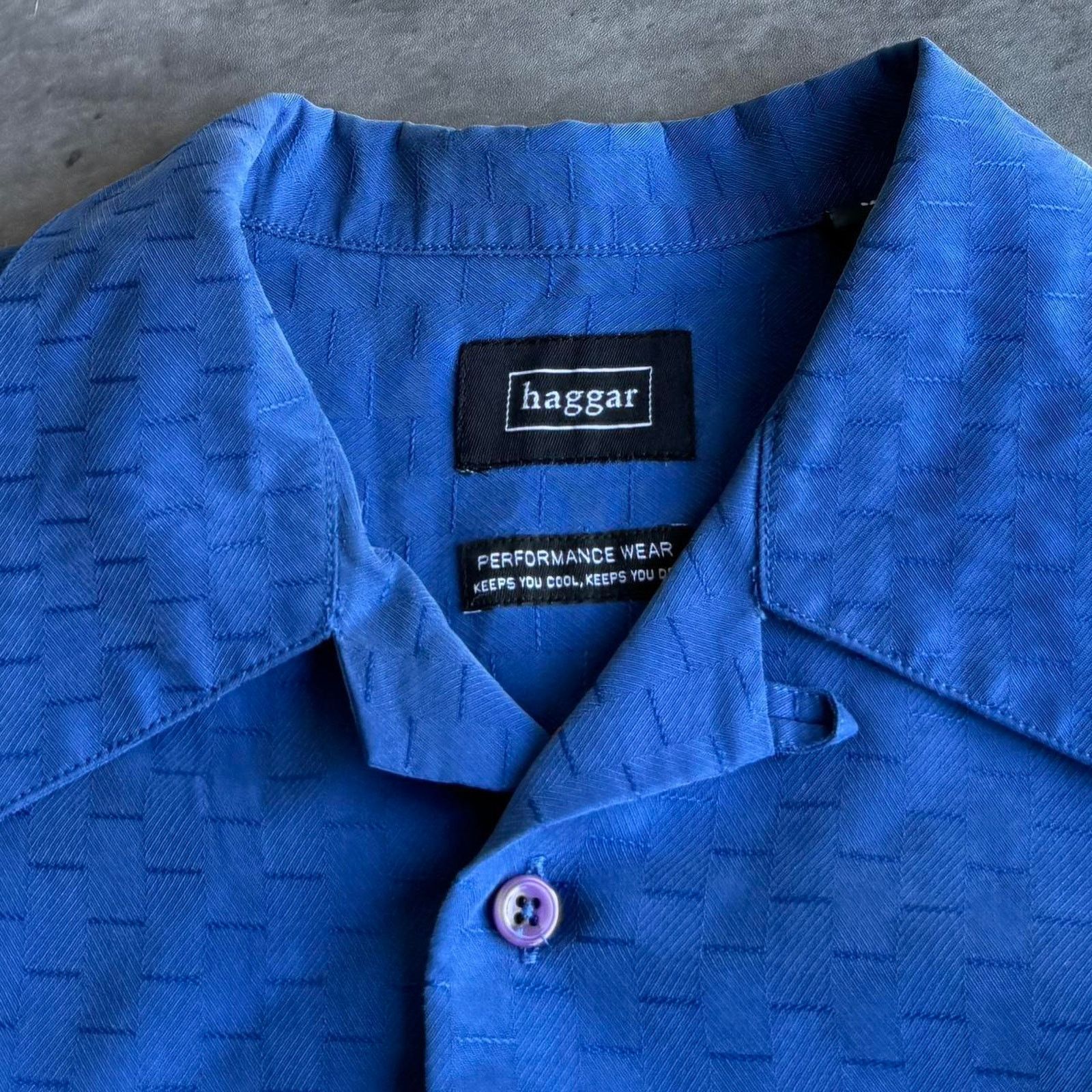 Haggar × Vintage Haggar Royal Blue Essential Polo Dress Shirt Size US M / EU 48-50 / 2 - 3 Thumbnail