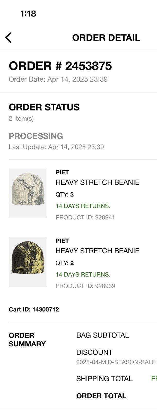 Oakley × PIET [PIET X OAKLEY] Heavy Stretch Beanie - Brown Size ONE SIZE - 9 Thumbnail