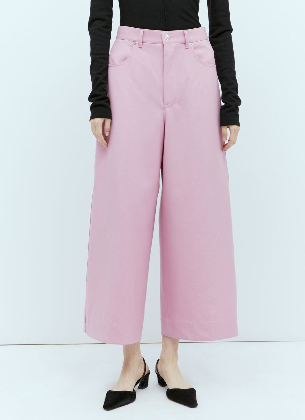 image of Gucci Wool Drill Pants in Pink, Women's (Size 26)