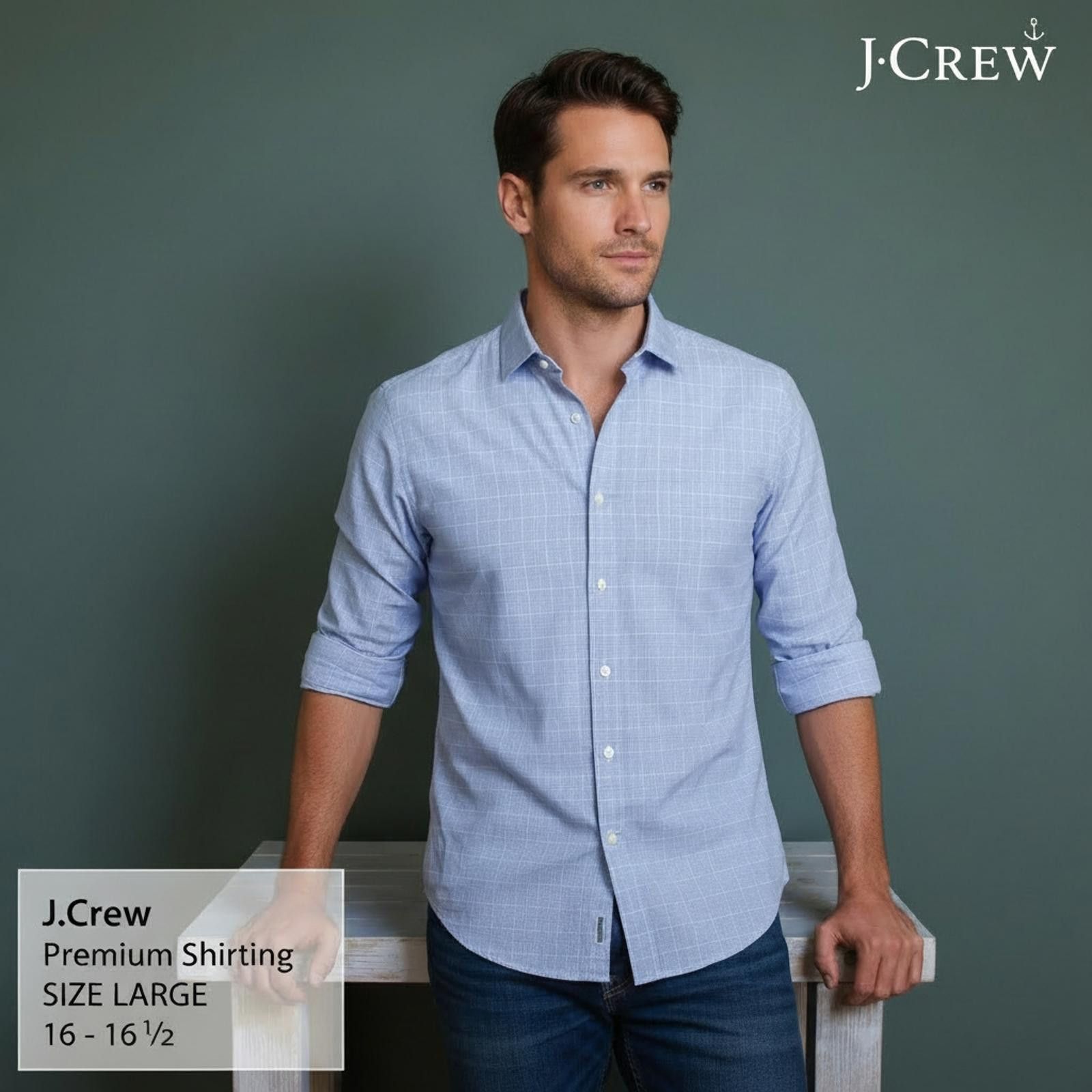 J.Crew J.Crew Premium Shirting Men's Dress Shirt Large 16 - 16 1/2 Size US L / EU 52-54 / 3 - 2 Thumbnail