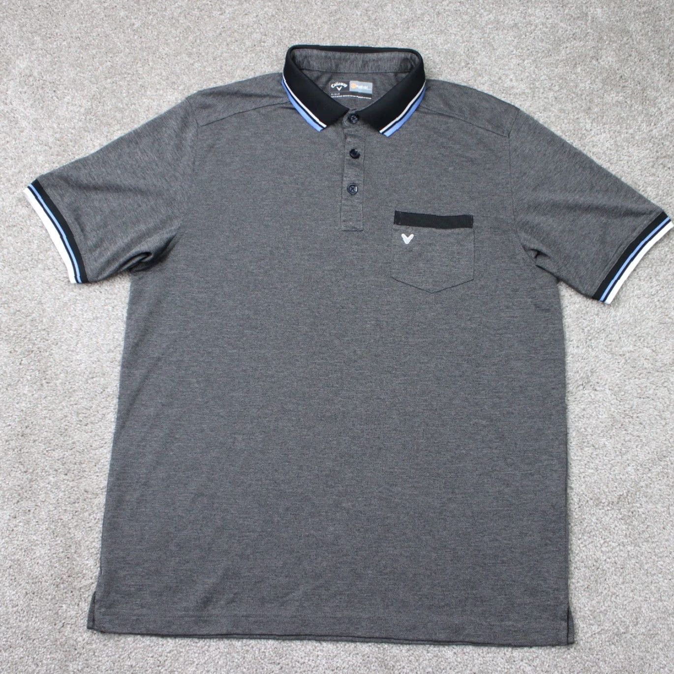 Callaway Callaway Polo Shirt Mens M Gray Opti-Dri 100% Polyester Short Sleeve Polo Shirt Golf Regular Chest 44” Logo Breathable Size US M / EU 48-50 / 2 - 2 Thumbnail