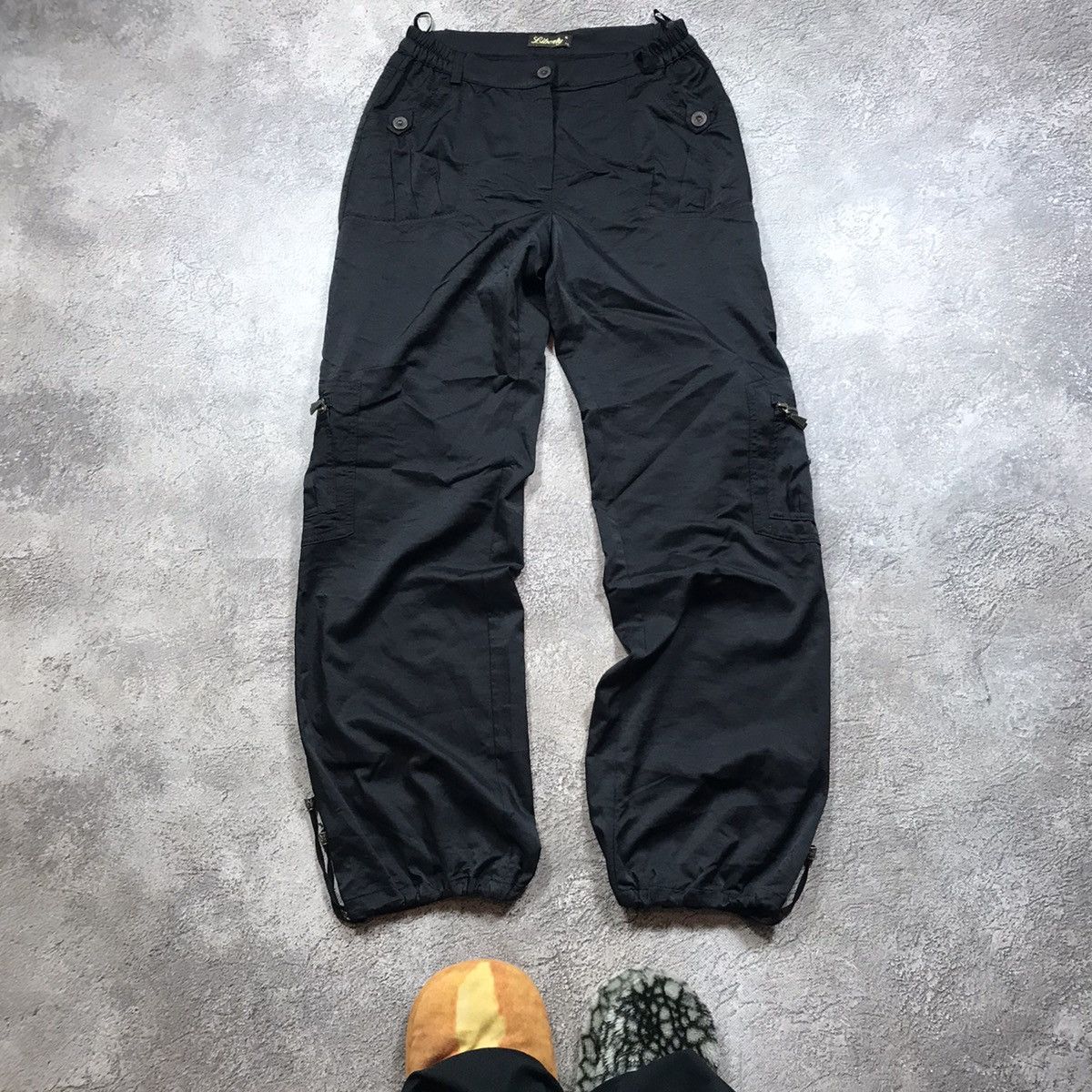 Vintage Vintage 90s Baggy Cargo Pants Distressed Parachute Grunge 29 Size 29" - 2 Thumbnail