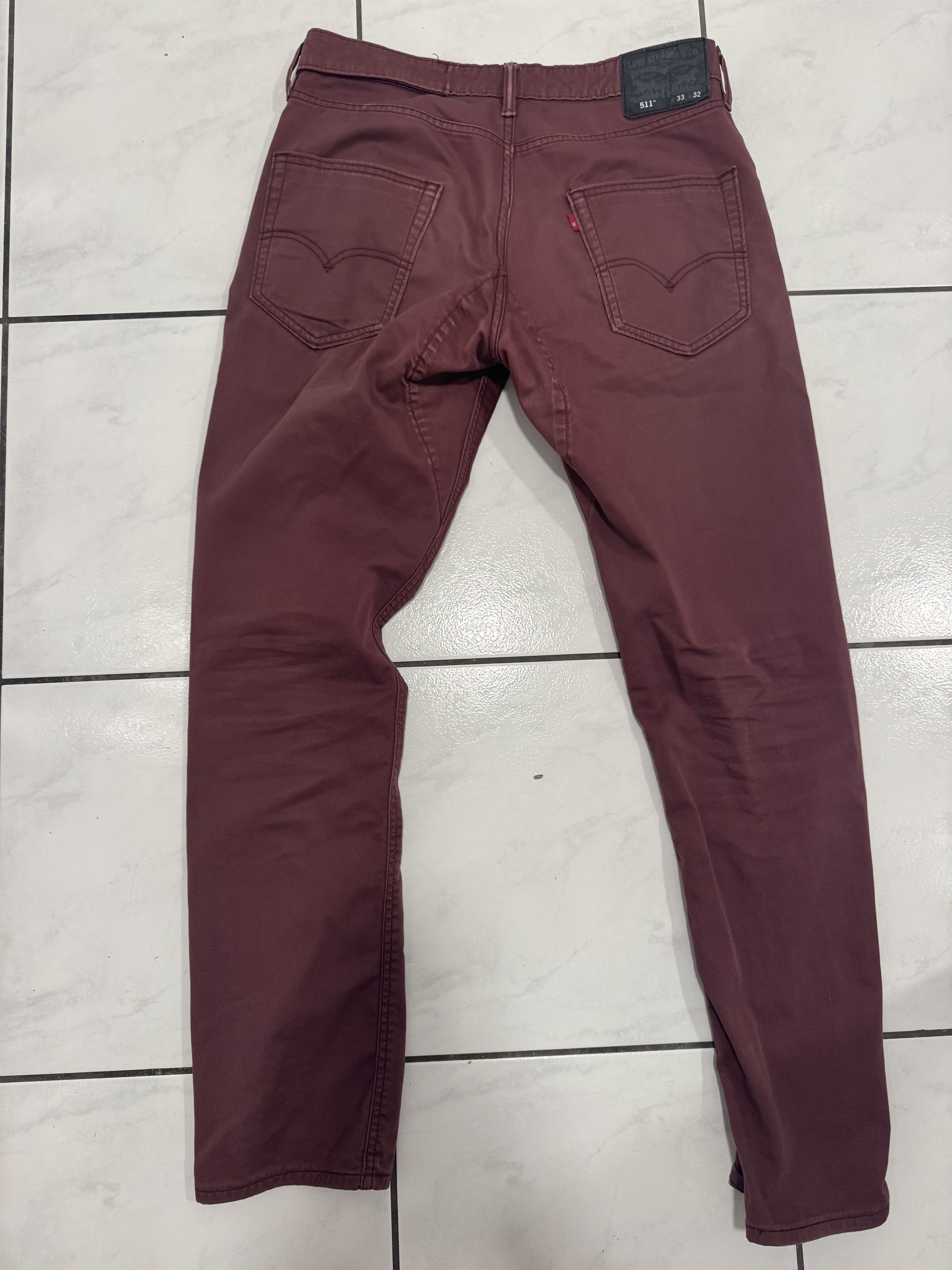 Levi's Burgundy Red Levi's 33W x 32L Size US 33 - 2 Thumbnail