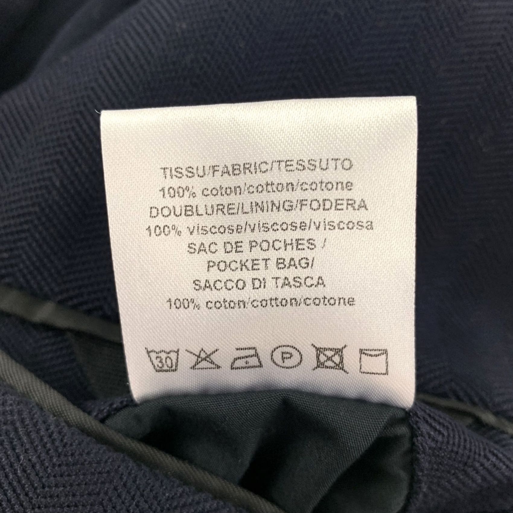 Lanvin LANVIN Sport Coat Navy Herringbone Cotton Notch Lapel Size 42 Mens Regular Jacket Size US XS / EU 42 / 0 - 6 Thumbnail