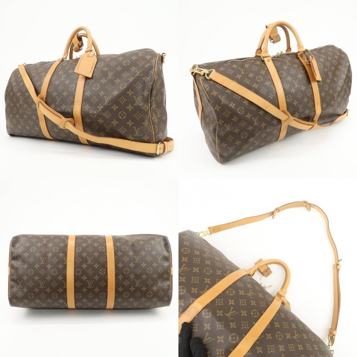 Louis Vuitton Louis Vuitton Monogram Keepall Bandouliere 55 Duffle Bag Size ONE SIZE - 3 Thumbnail