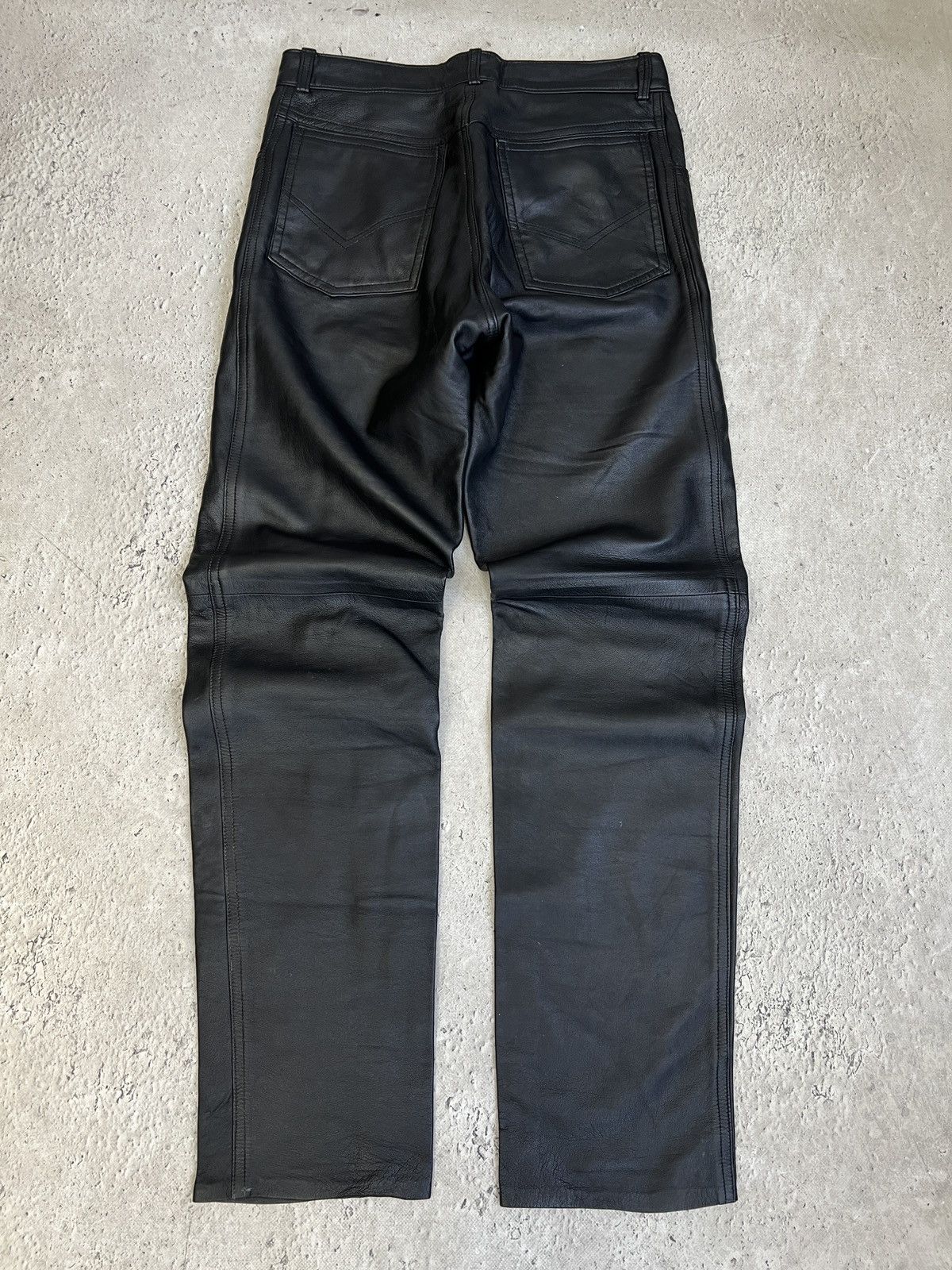 Genuine Leather Harley Davidson style leather y2k pants balenciaga hype Size US 32 / EU 48 - 6 Thumbnail
