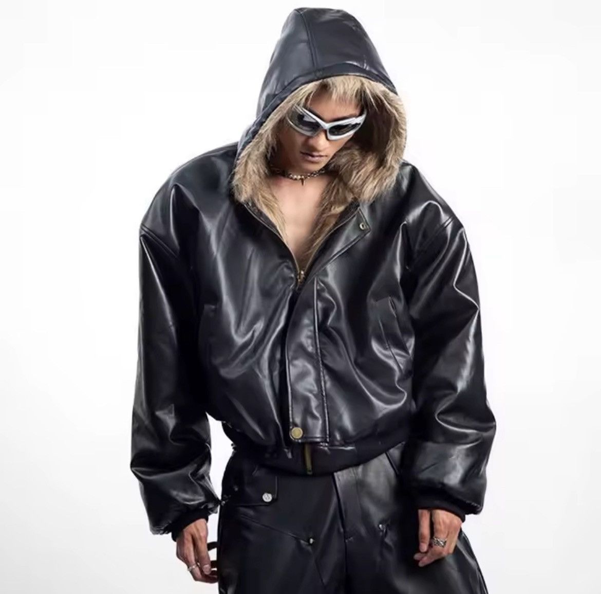 Other Reversible Faux Fur x Leather Jacket Size US L / EU 52-54 / 3 - 10 Thumbnail