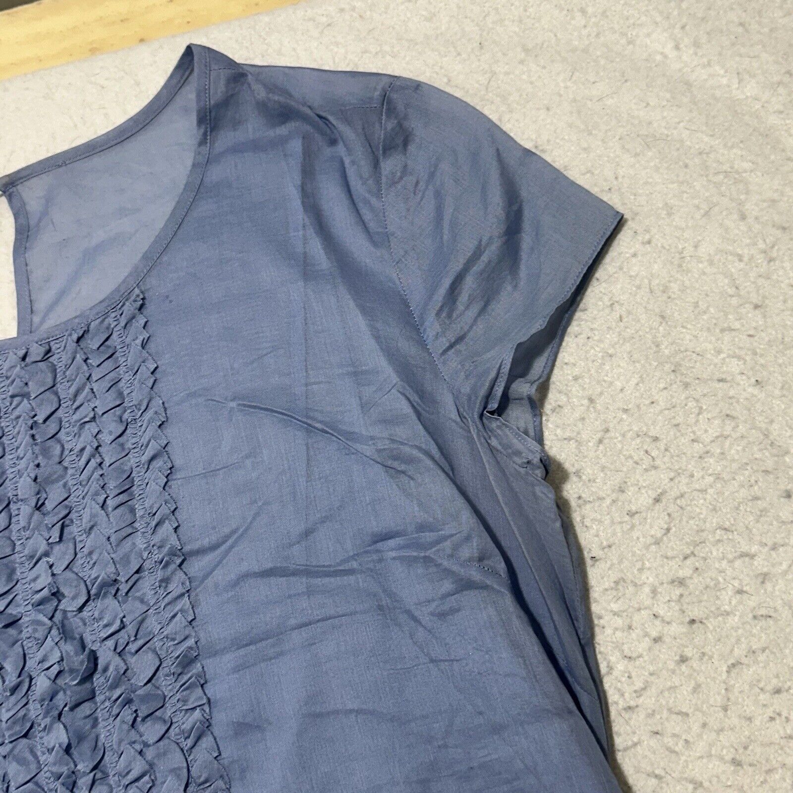 Other Talbots 4 Light Blue Ruffle Cotton Dress With Belt Size S / US 4 / IT 40 - 5 Thumbnail