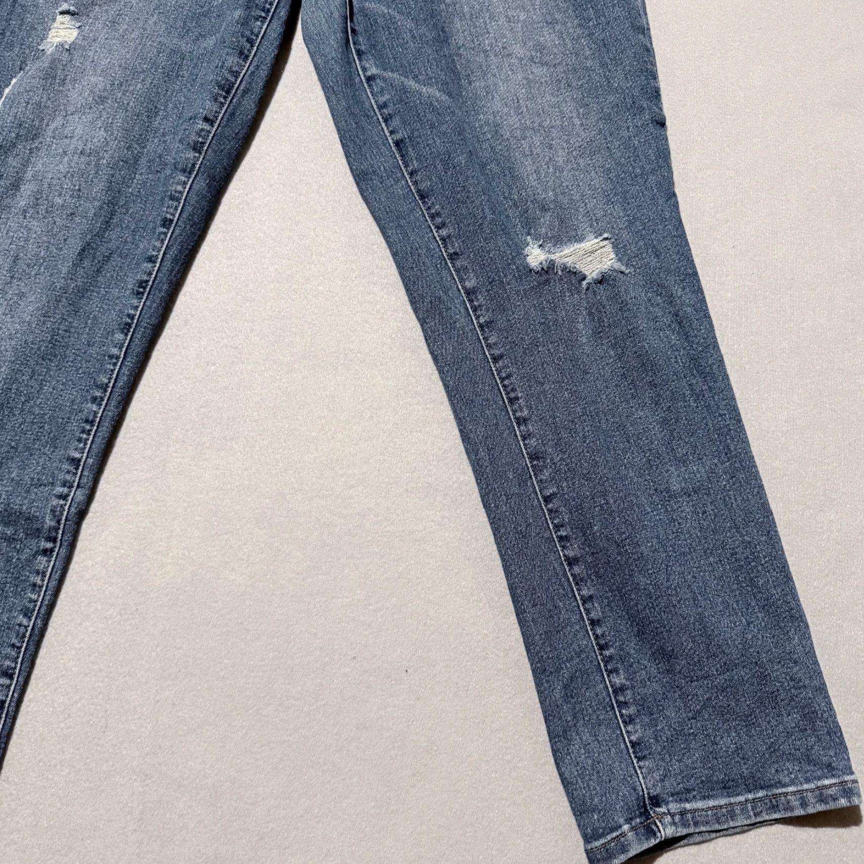 Nicole Miller Nicole Miller Soho High Rise Ankle Skinny Jeans Womens Distressed Zip Fly - 14 Blue Satin? Size 36" / US 14 / IT 50 - 5 Thumbnail