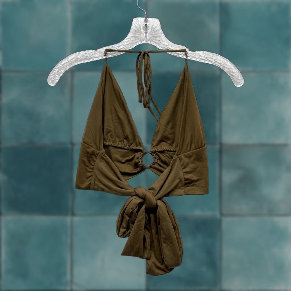 Vintage **Y2K Vintage Marci XL Tan O-Ring Boho Crop Top Party** User: Y2K Vintage Marci XL Tan O-Ring Boho Crop Top Party Size XL / US 12-14 / IT 48-50 - 1 Thumbnail