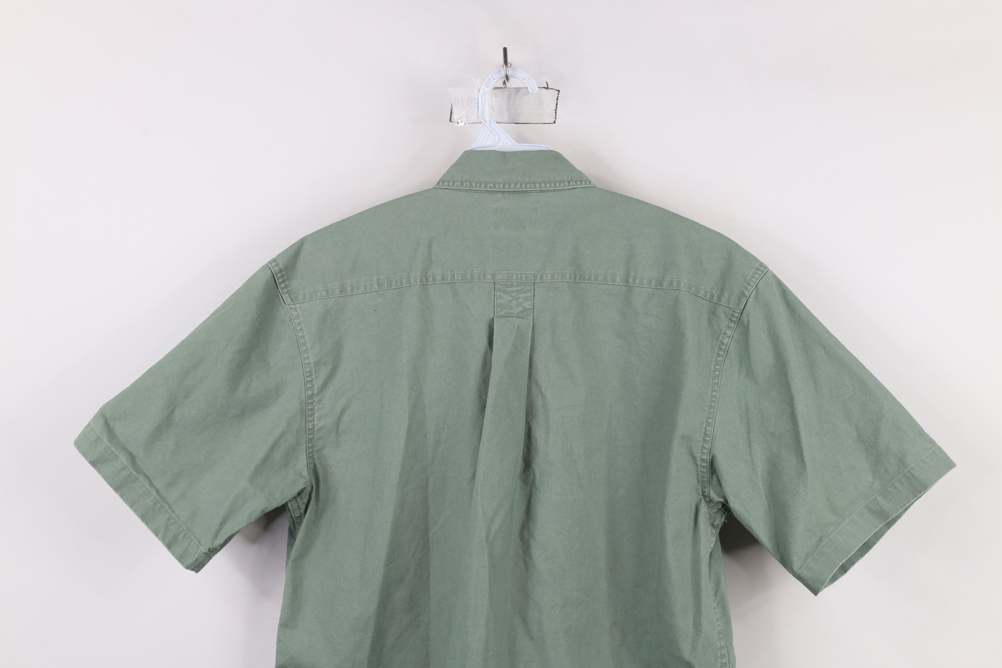 L.L. Bean × Vintage Vintage 90s LL Bean Stonewash Safari Bush Button Shirt Green Size US S / EU 44-46 / 1 - 10 Thumbnail