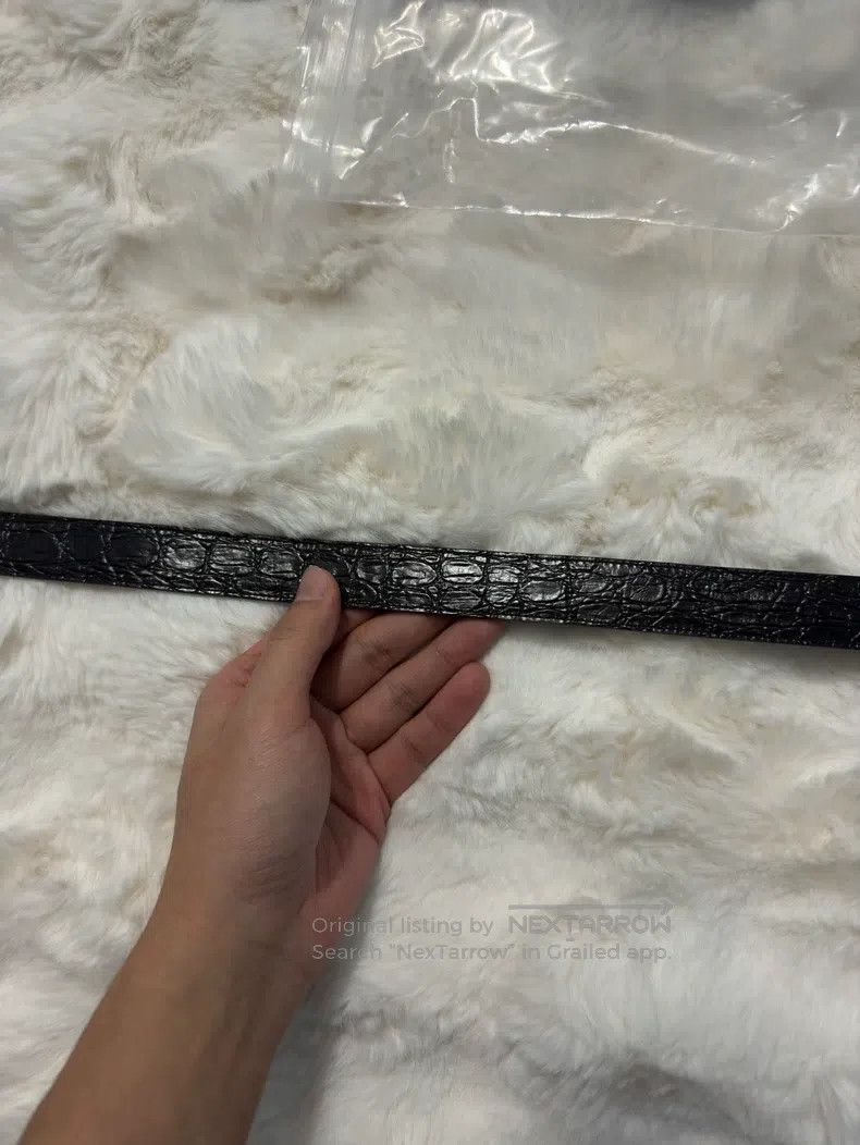 Saint Laurent Paris Saint Laurent Paris Ring buckle embossed show style belt, Size ONE SIZE - 8 Thumbnail