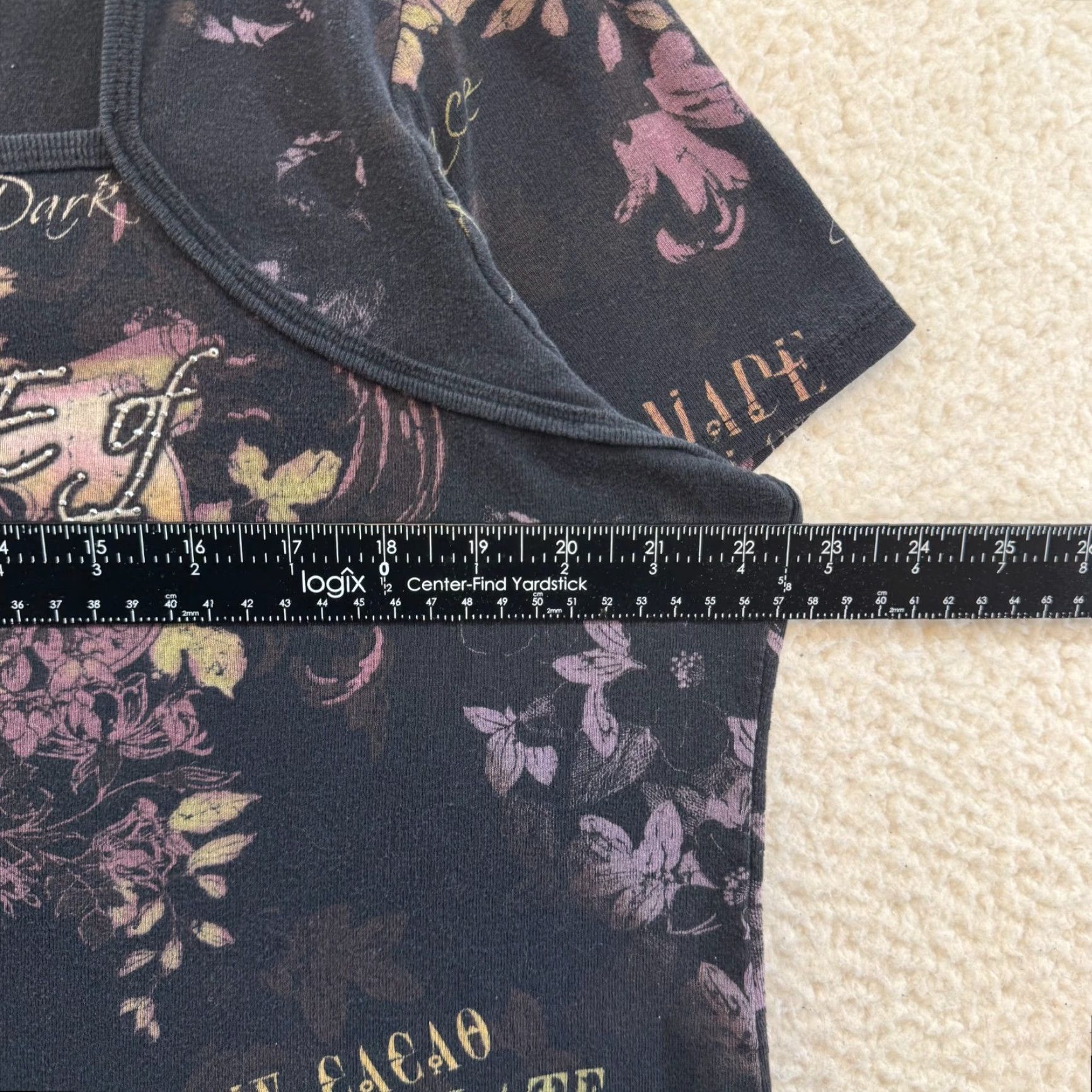 Vintage VINTAGE Dressbarn Y2K Shirt 2X 2XL XXL Black Floral Rhinestone Studded Square Neck Boho Womens Size XXL / US 16-18 / IT 52-54 - 4 Thumbnail