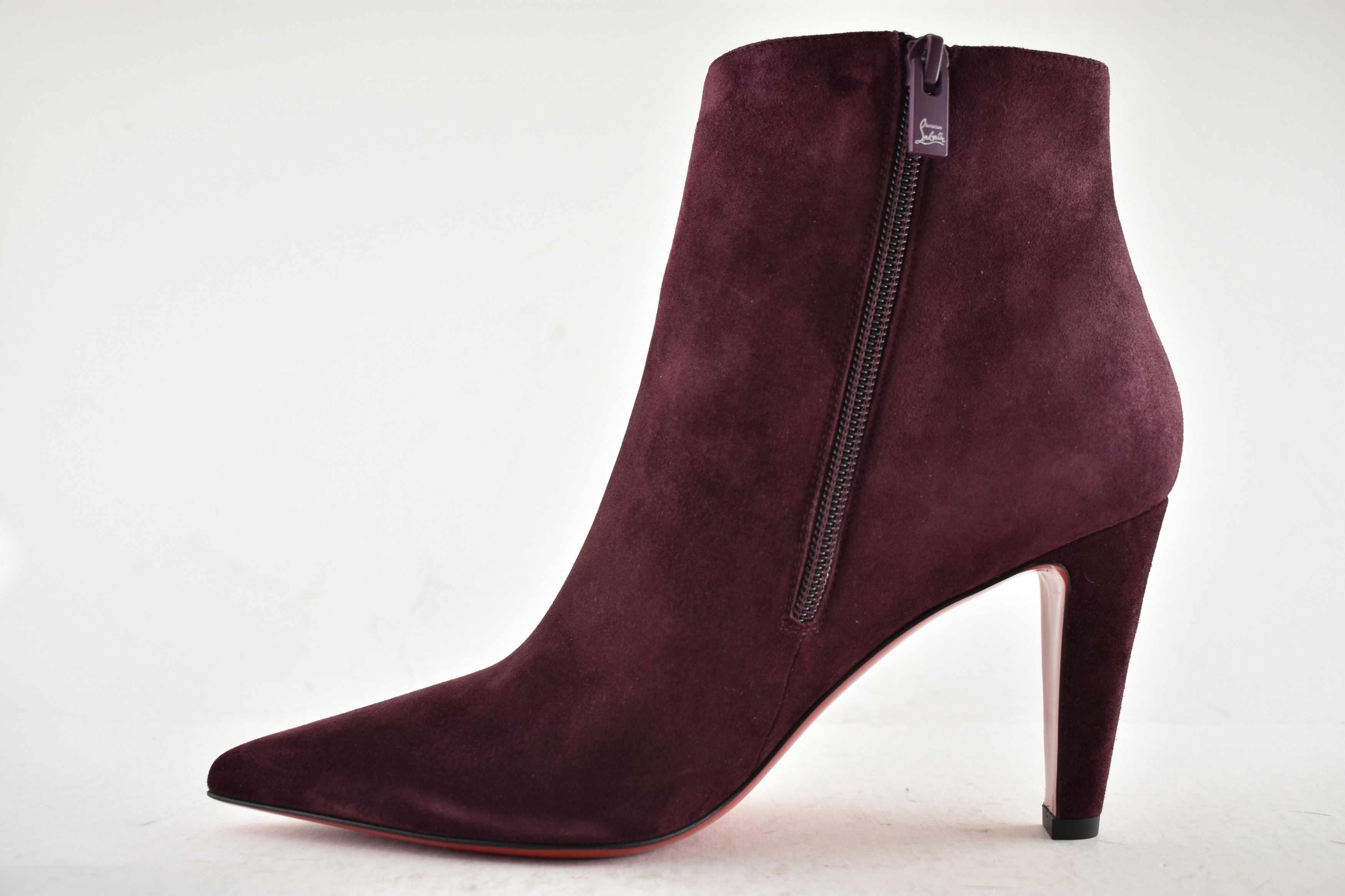 Christian Louboutin Vibella Booty 85 Amara Burgundy Red Pointed Heel Bootie 41 Size US 11 / IT 41 - 10 Thumbnail